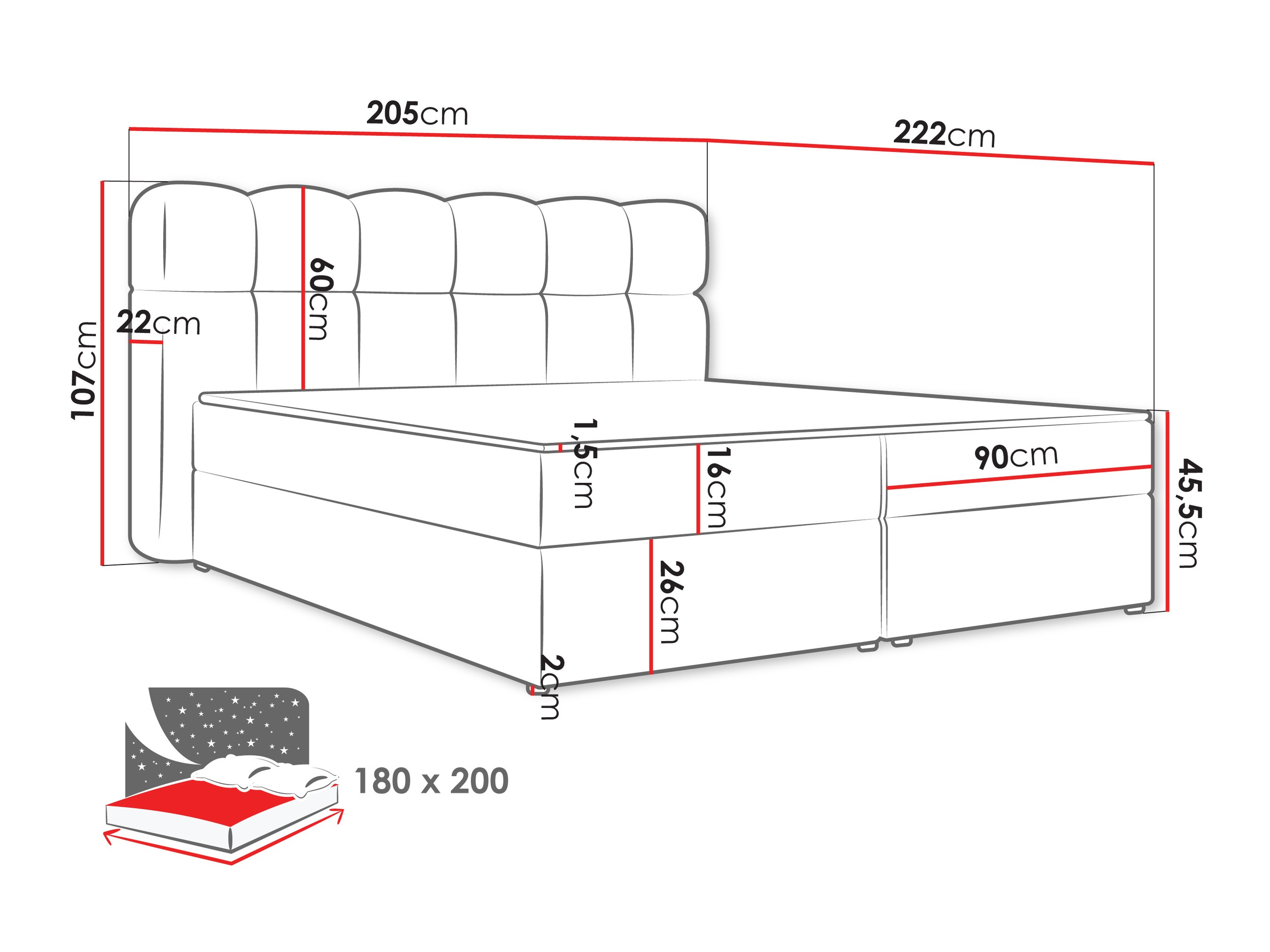 Boxspring krevet Stonecrest 113 (Lambi 04)