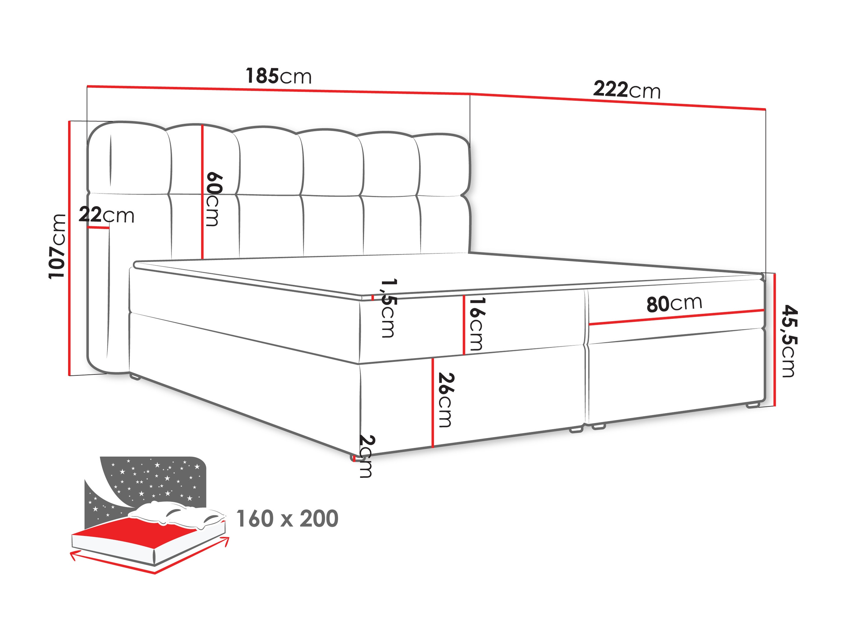 Boxspring krevet Stonecrest 113 (Lambi 06)