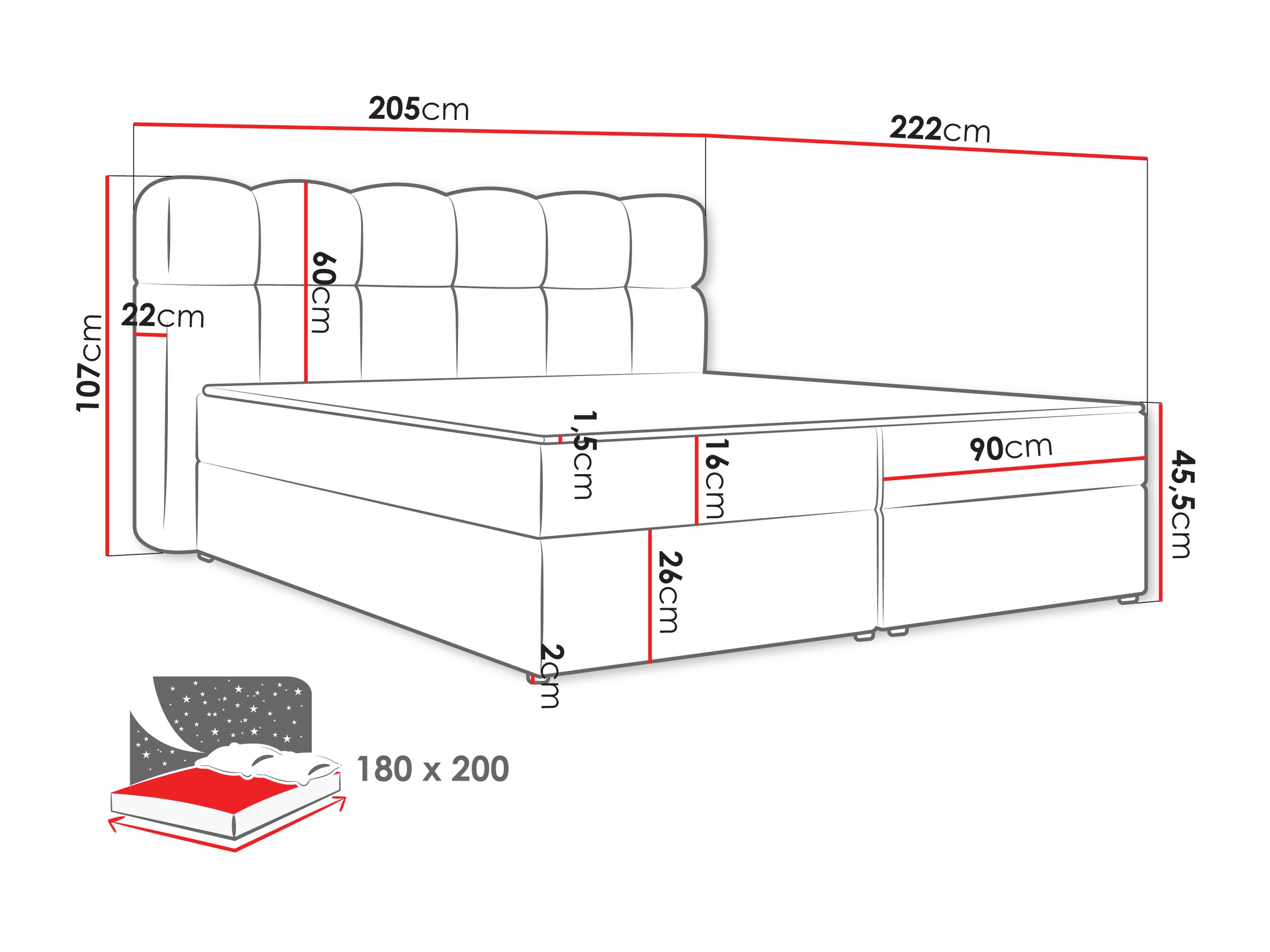 Boxspring krevet Stonecrest 113 (Lambi 06)