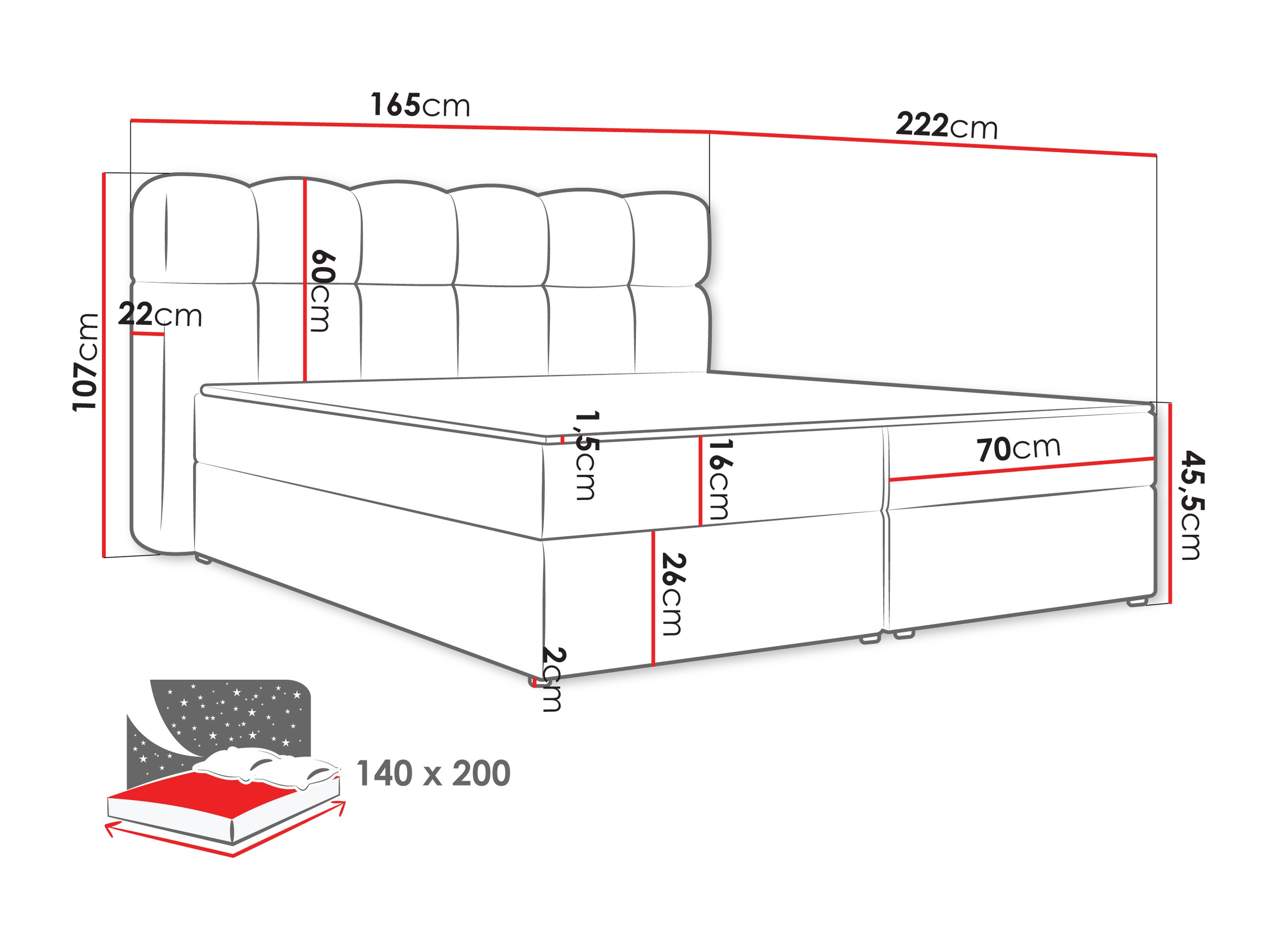 Boxspring krevet Stonecrest 113 (Lambi 07)