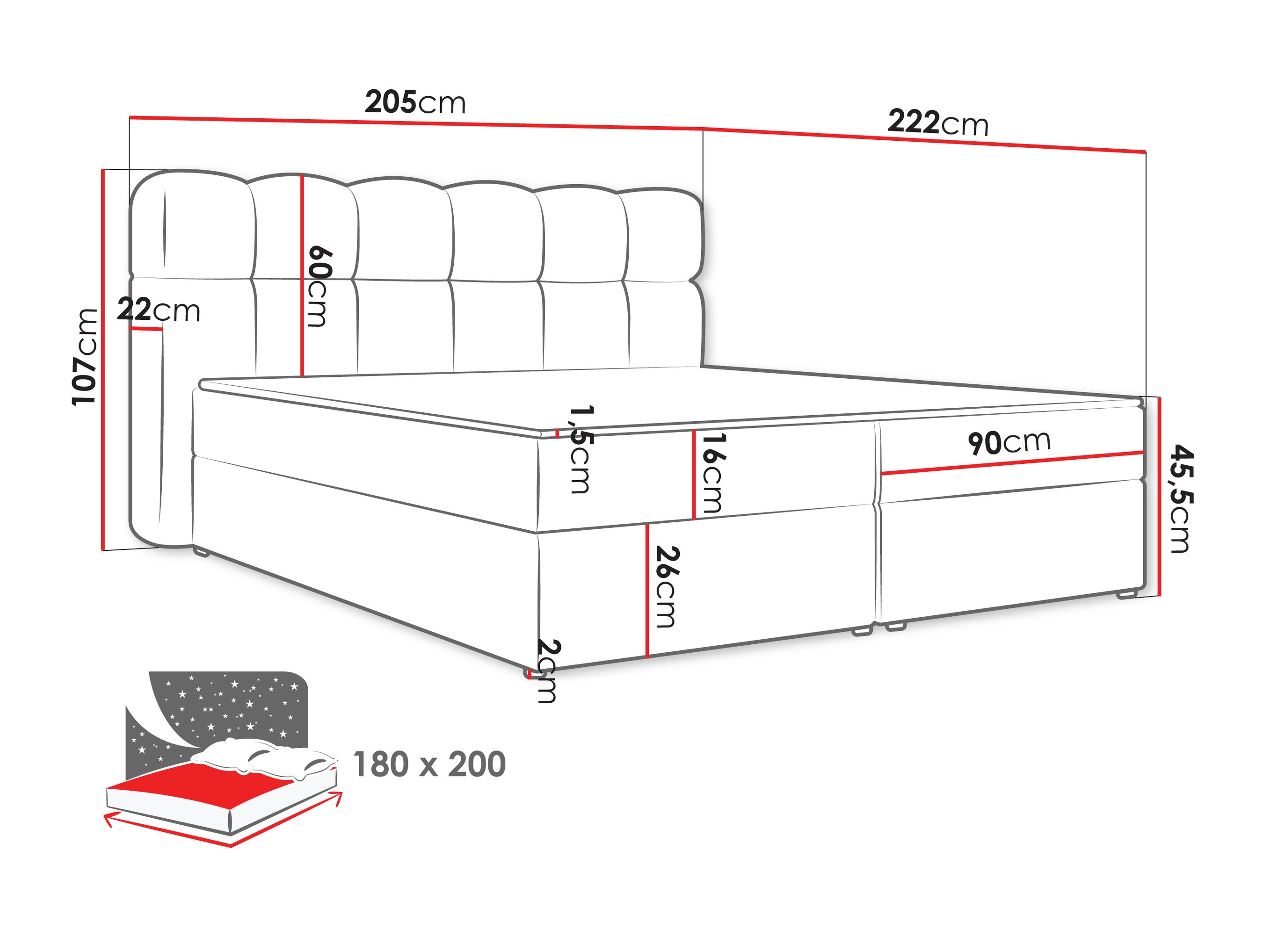 Boxspring krevet Stonecrest 113 (Lambi 07)