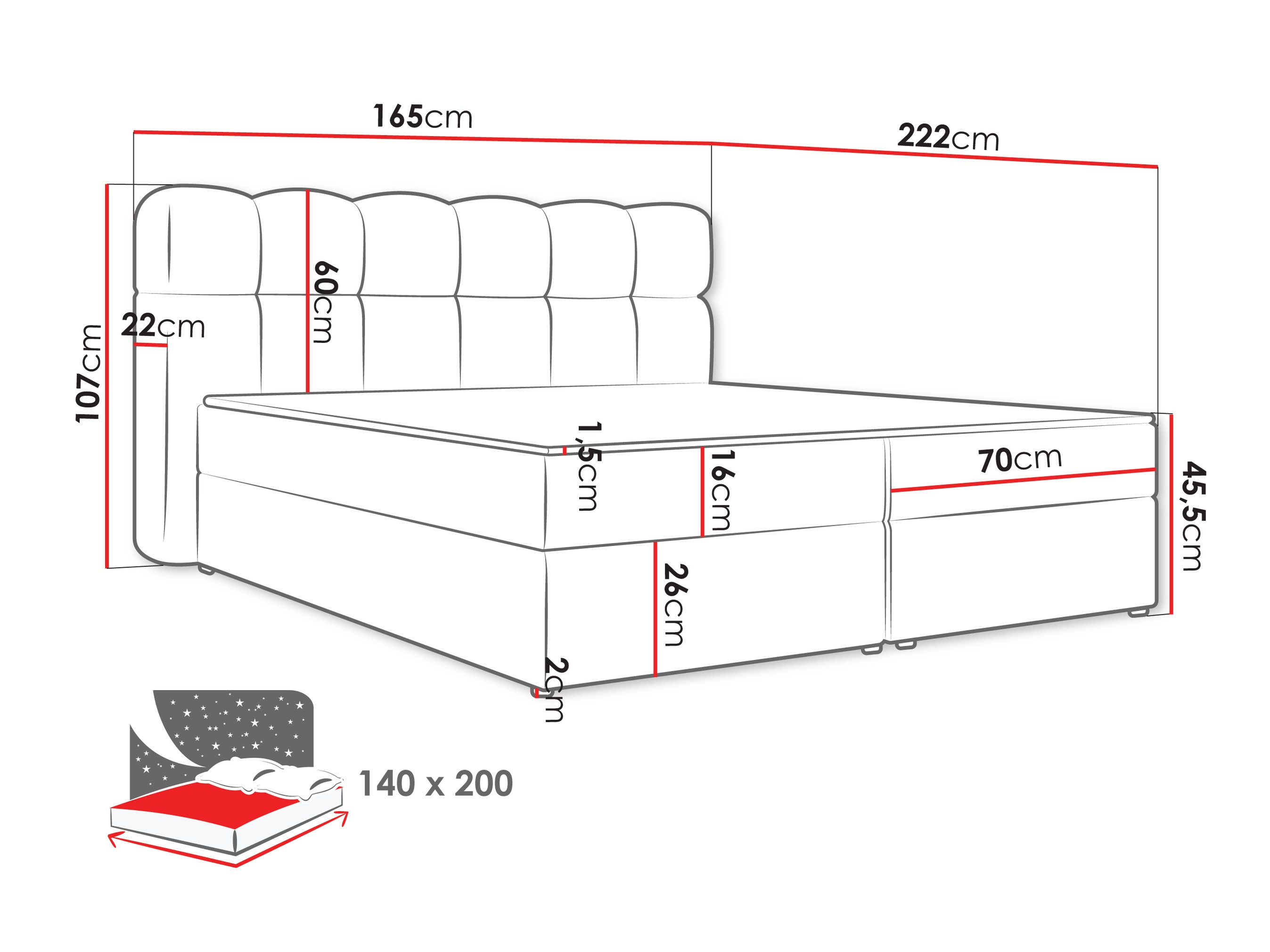 Boxspring krevet Stonecrest 113 (Lambi 11)
