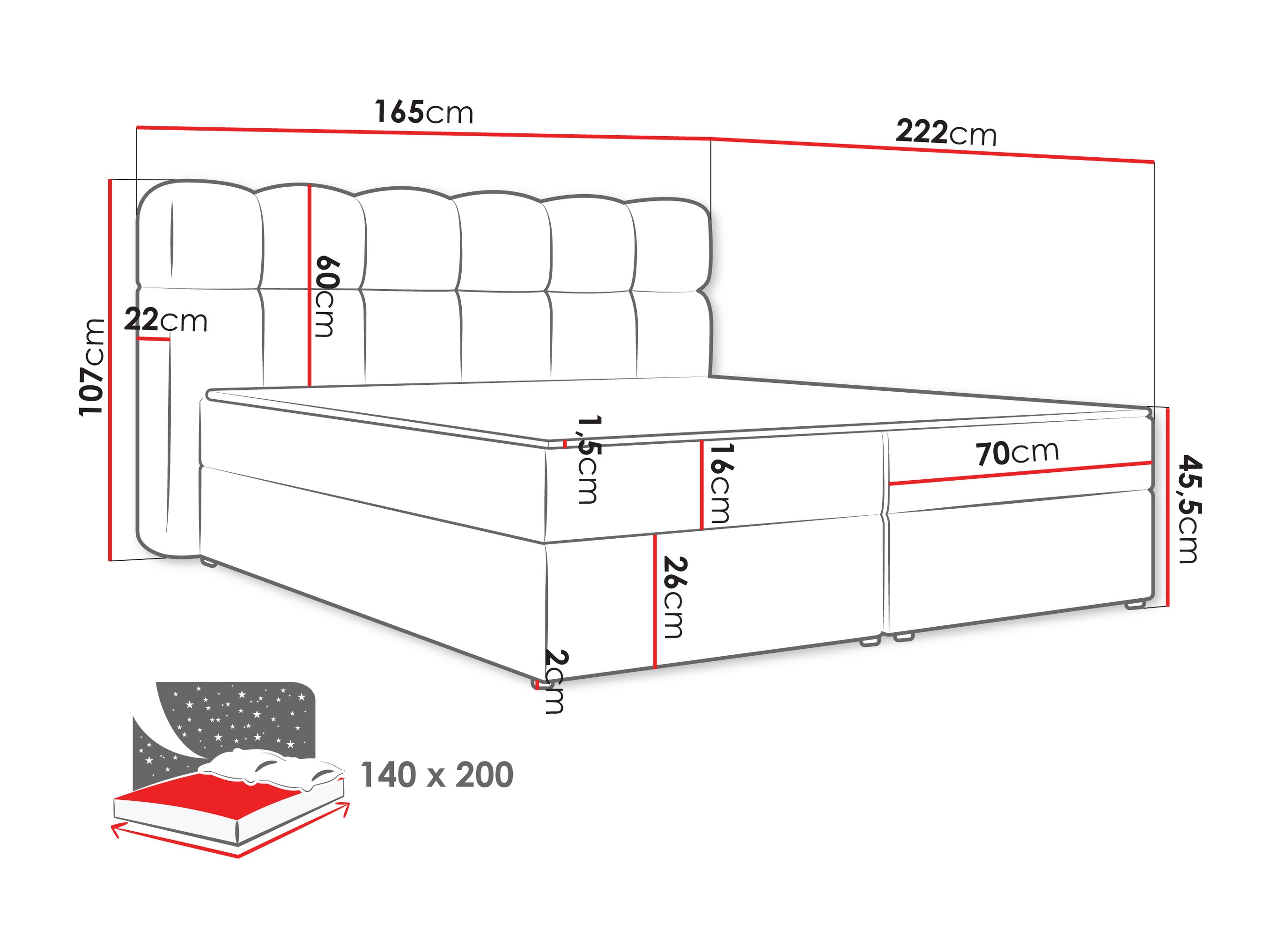 Boxspring krevet Stonecrest 113 (Lambi 12)