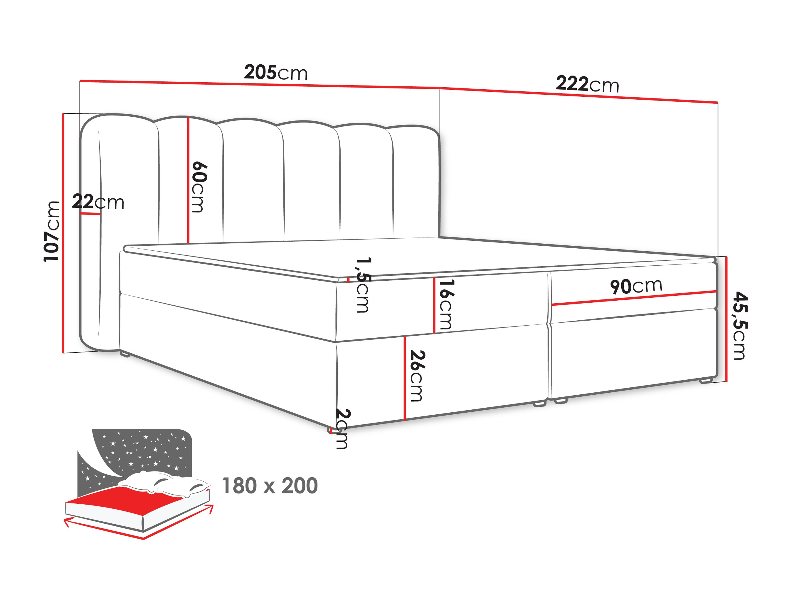 Boxspring krevet Stonecrest 112 (Lambi 03)