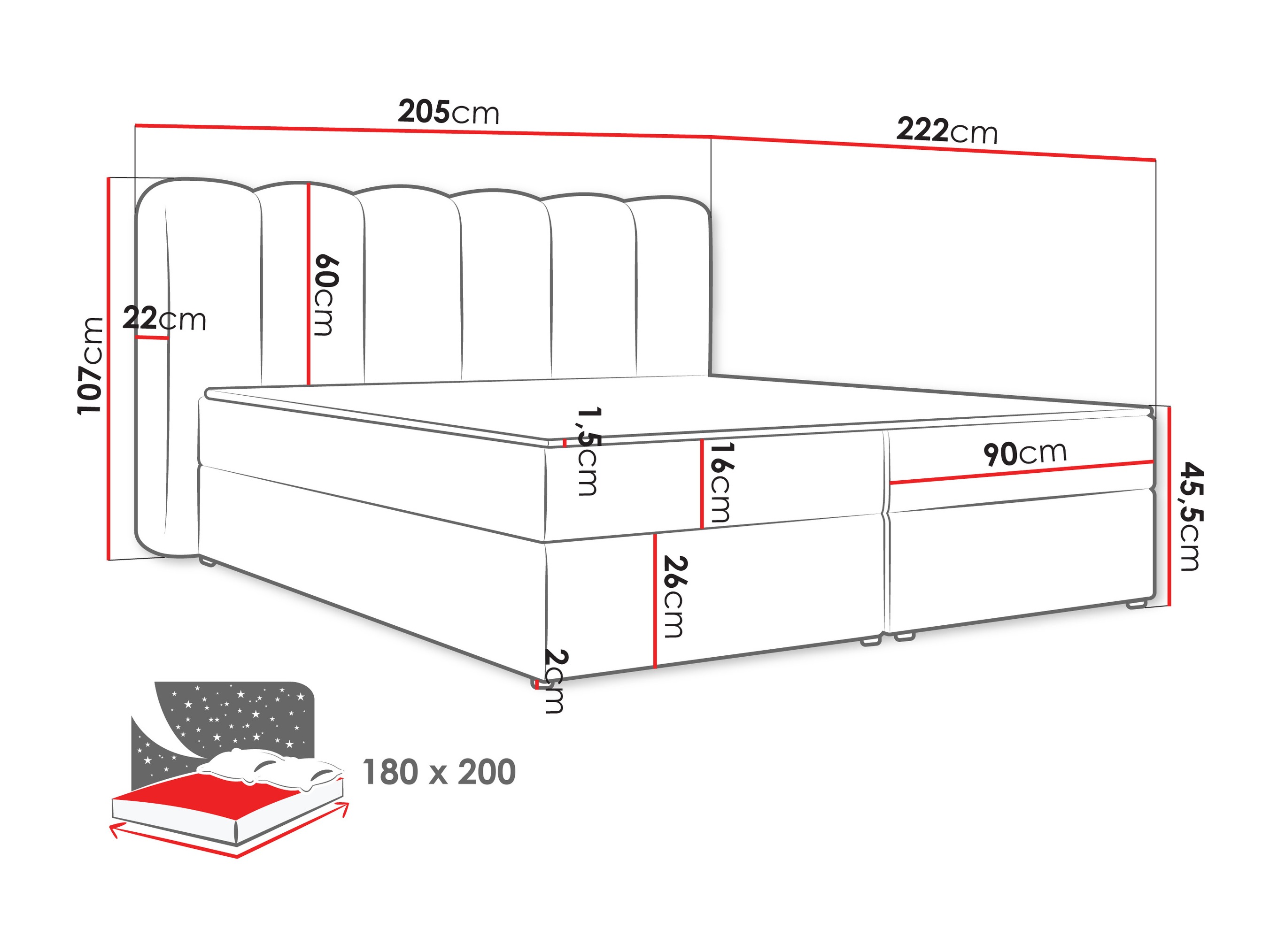 Boxspring krevet Stonecrest 112 (Lambi 04)