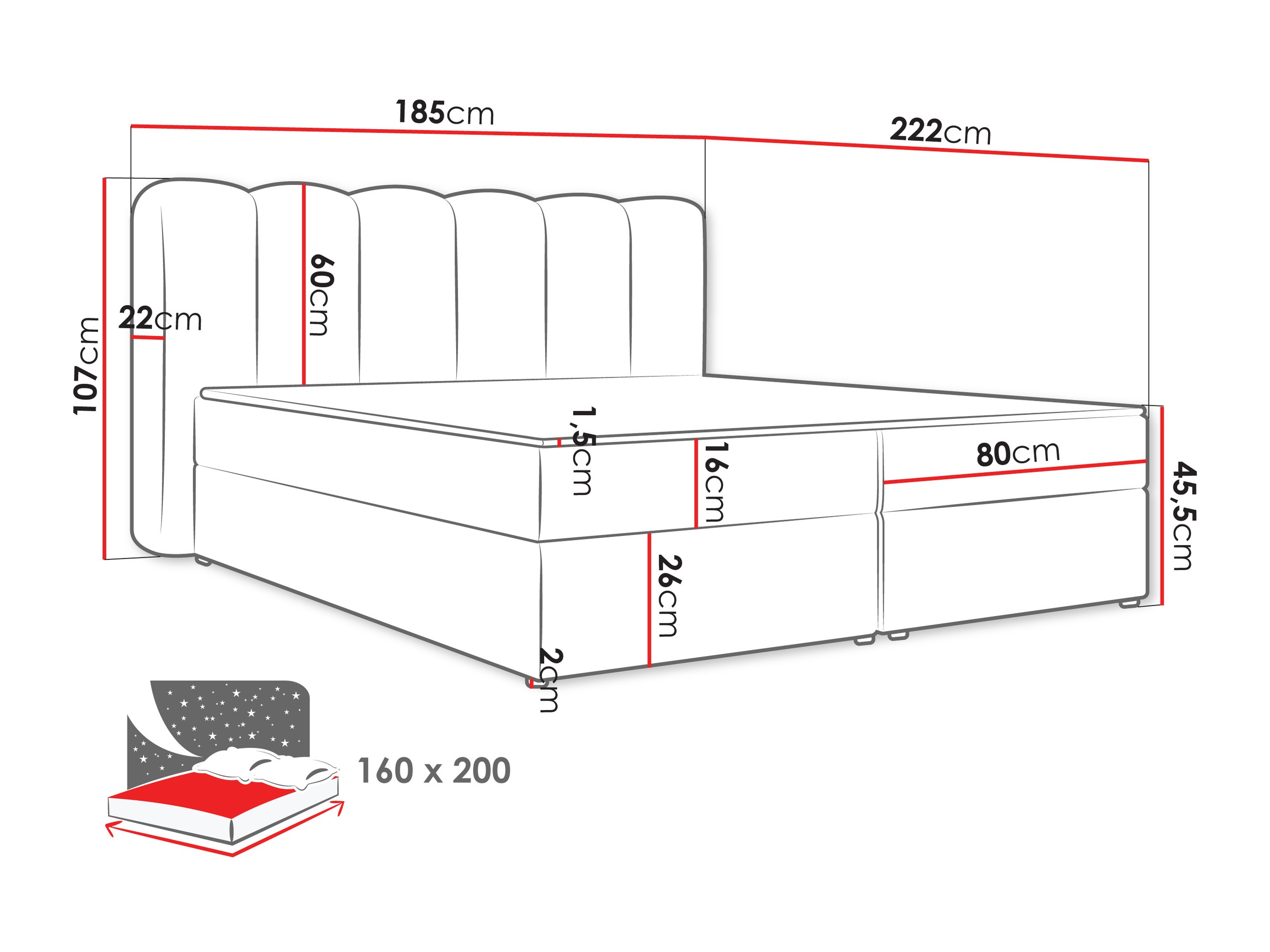 Boxspring krevet Stonecrest 112 (Lambi 06)
