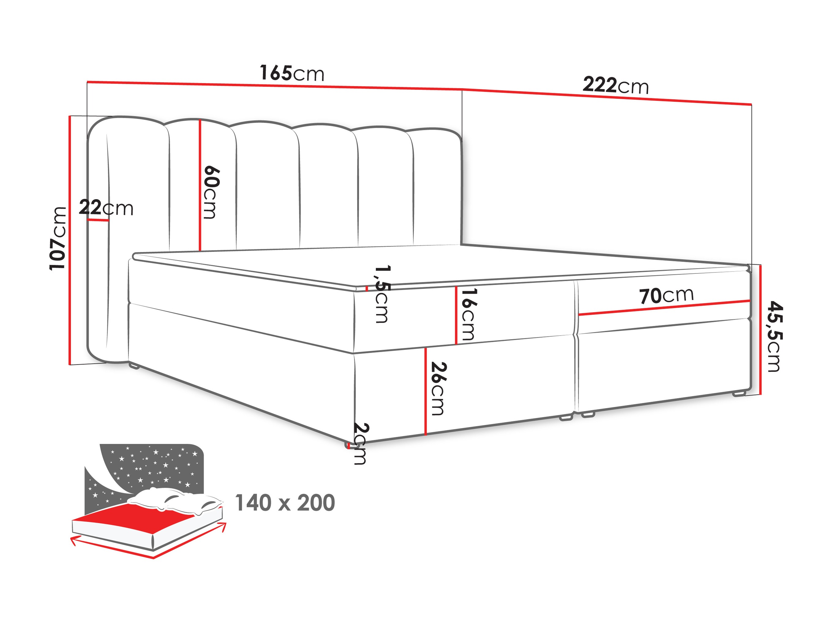 Boxspring krevet Stonecrest 112 (Lambi 07)