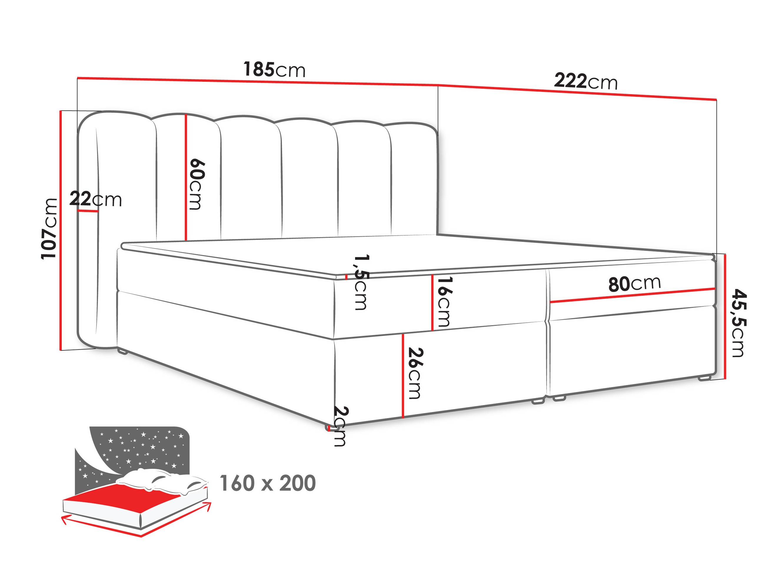 Boxspring krevet Stonecrest 112 (Lambi 07)