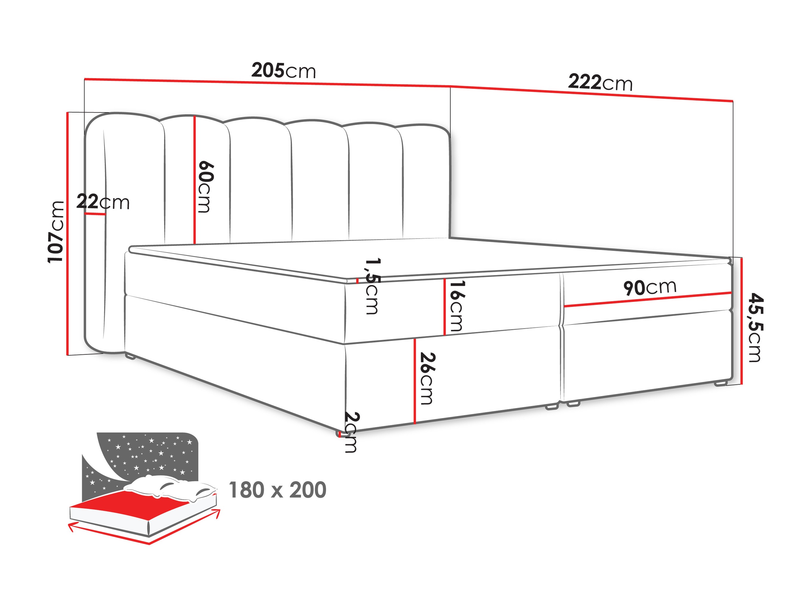 Boxspring krevet Stonecrest 112 (Lambi 07)