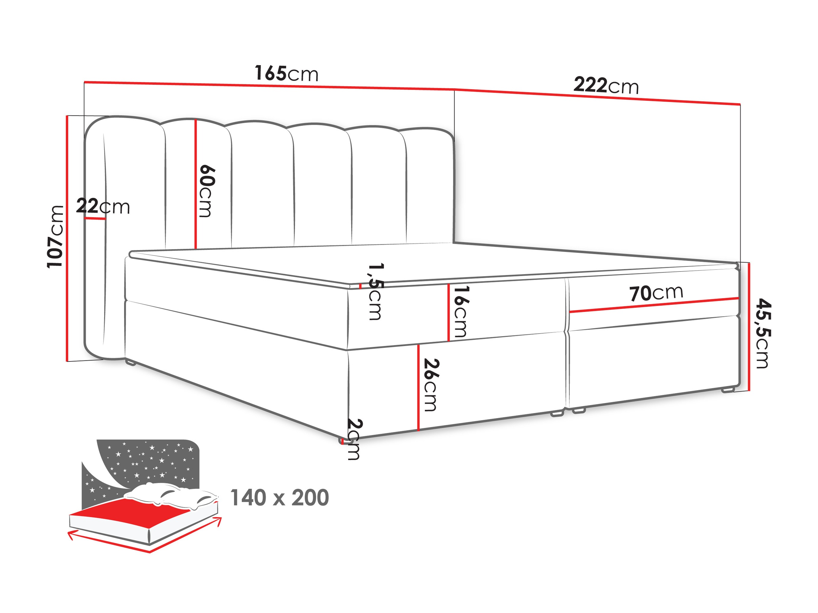 Boxspring krevet Stonecrest 112 (Lambi 08)