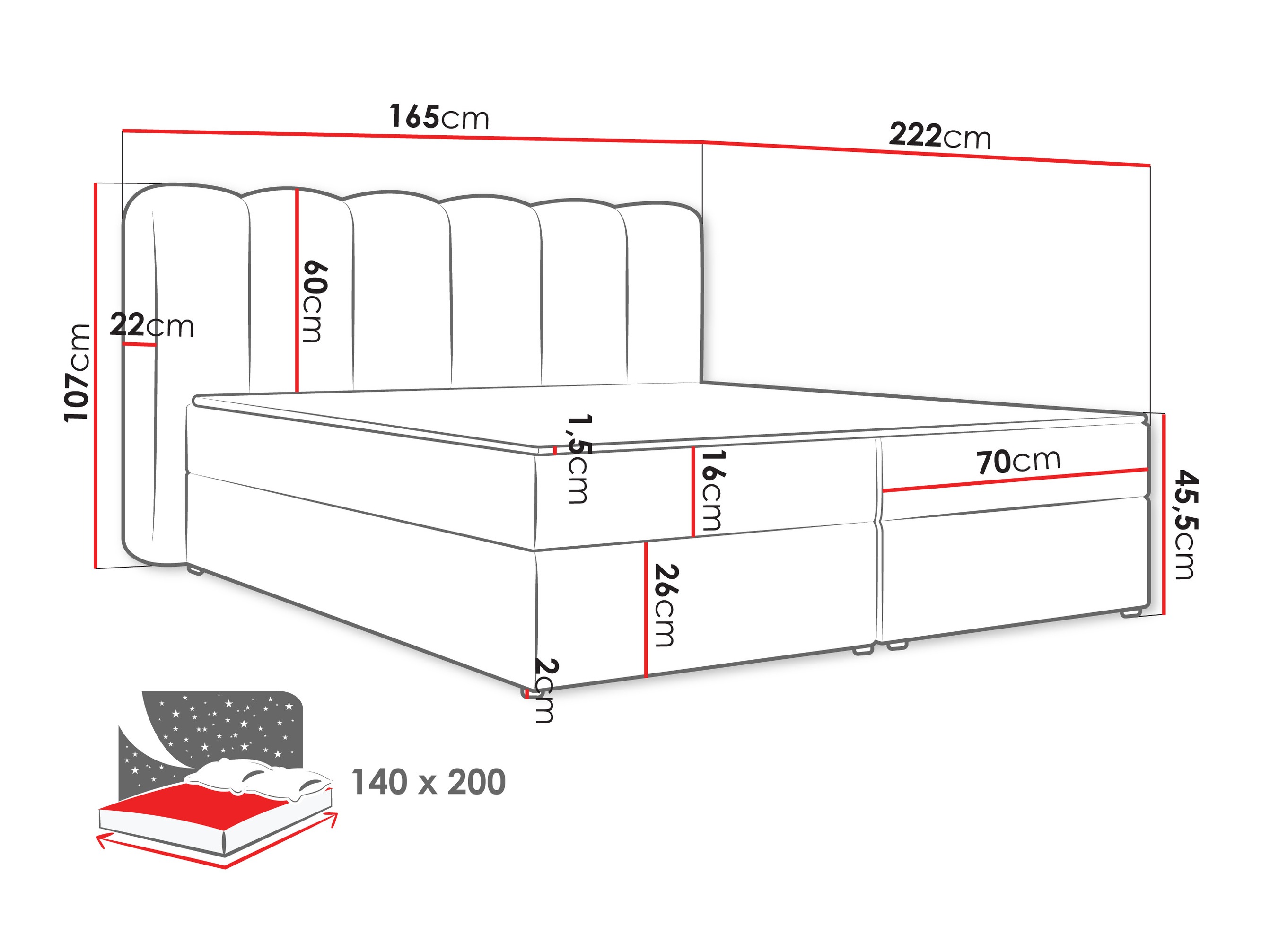 Boxspring krevet Stonecrest 112 (Lambi 12)