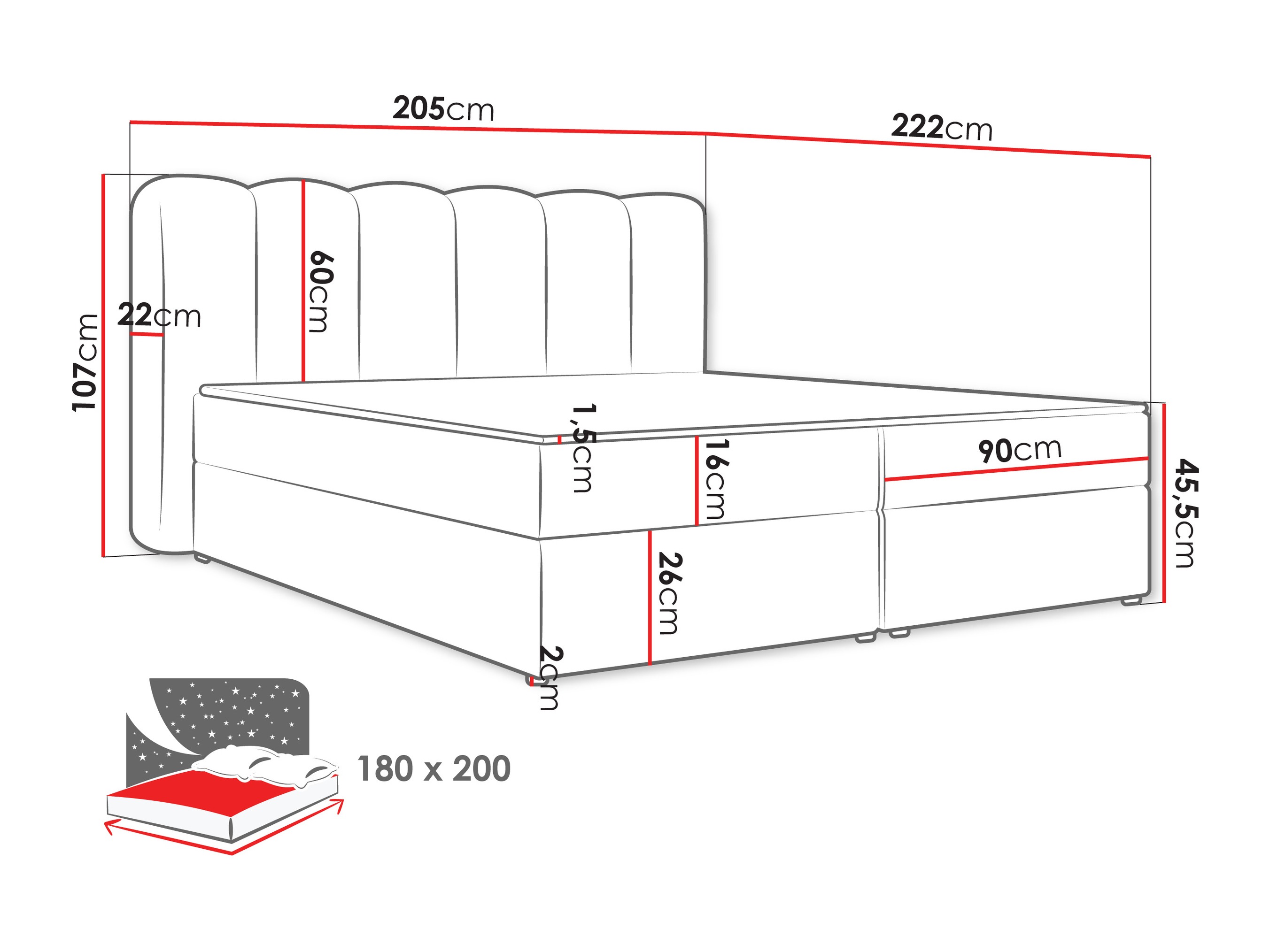 Boxspring krevet Stonecrest 112 (Lambi 12)