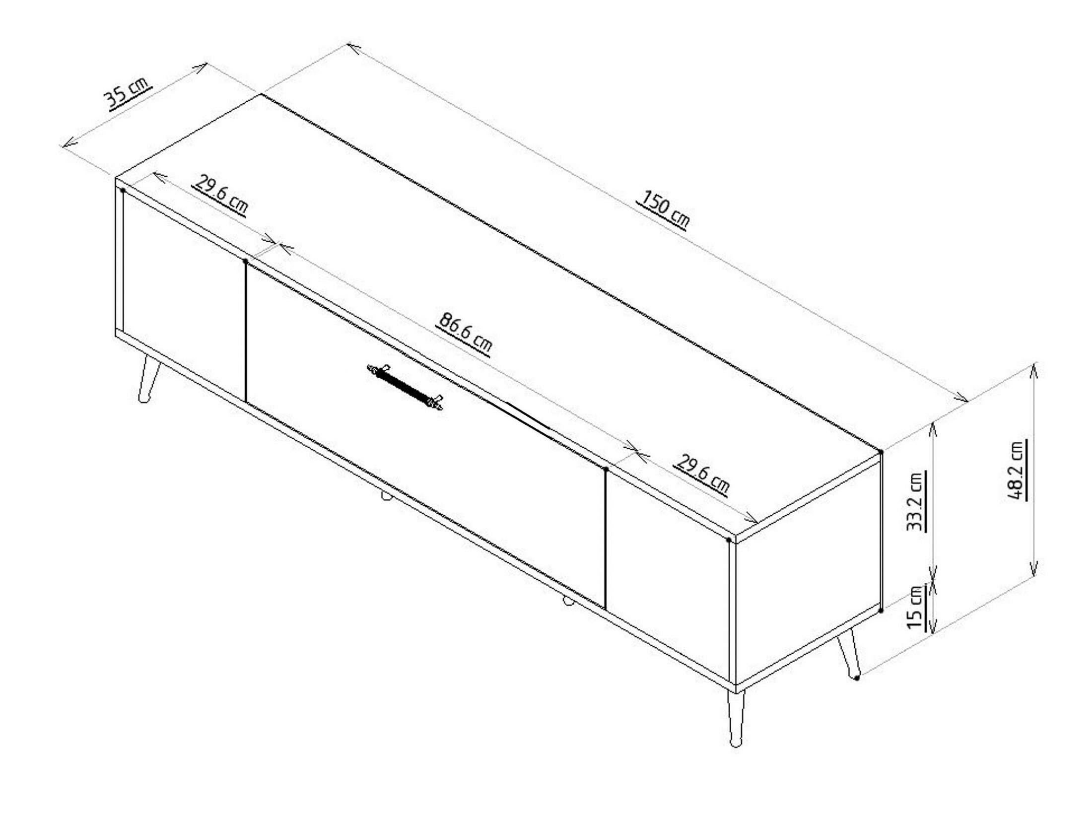 TV komoda Asheboro 207 (Antracit + Zlatna)