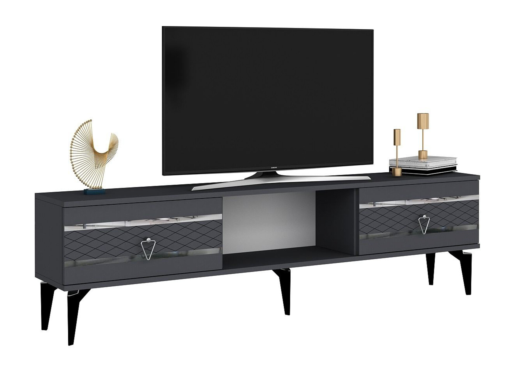 TV komoda Asheboro 202 (Antracit + Srebrna)