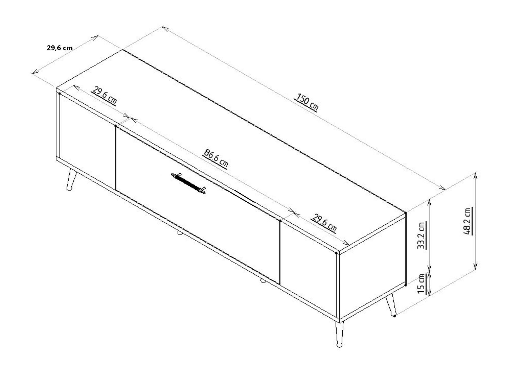 TV komoda Asheboro 208 (Antracit)