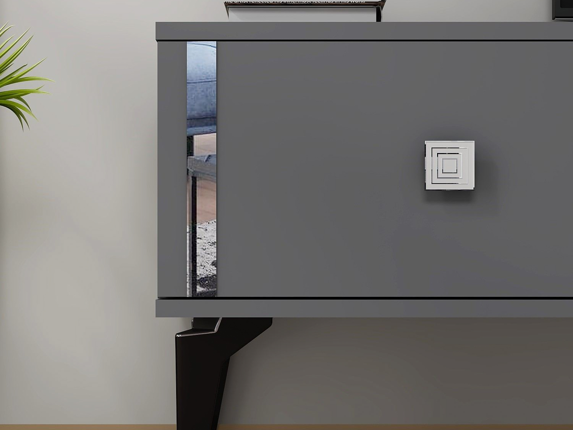 TV komoda Asheboro 205 (Antracit + Srebrna)
