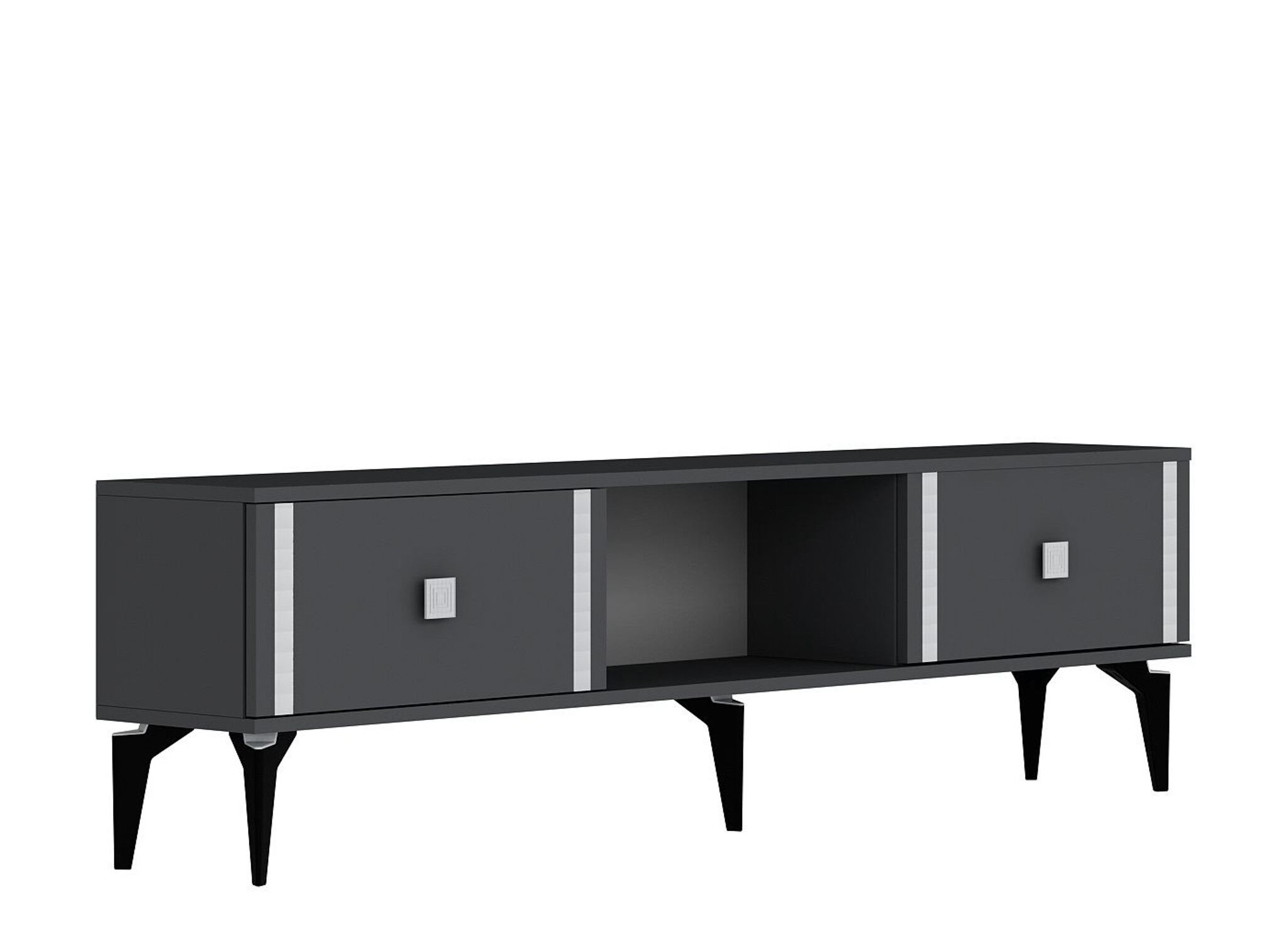 TV komoda Asheboro 205 (Antracit + Srebrna)