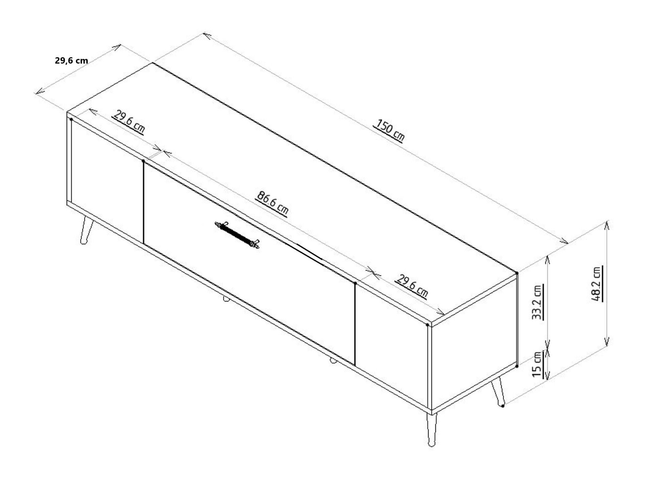 TV komoda Asheboro 206 (Antracit)