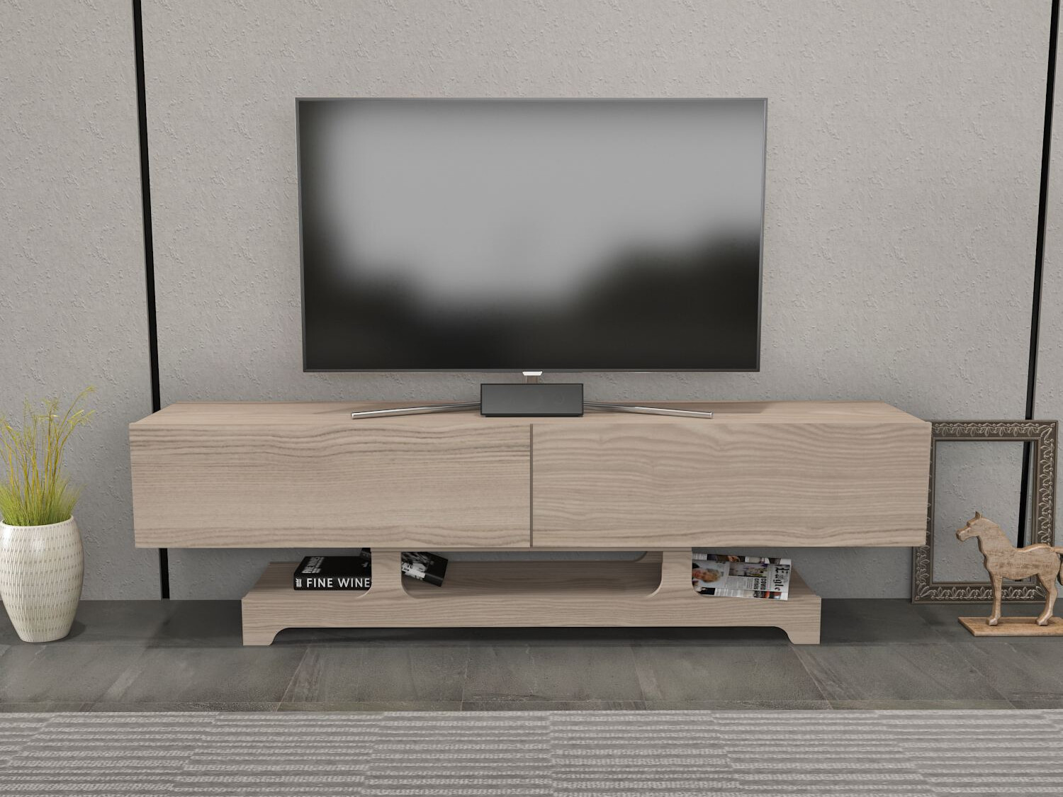 TV komoda Asheboro 216 (Svetlo drvo)