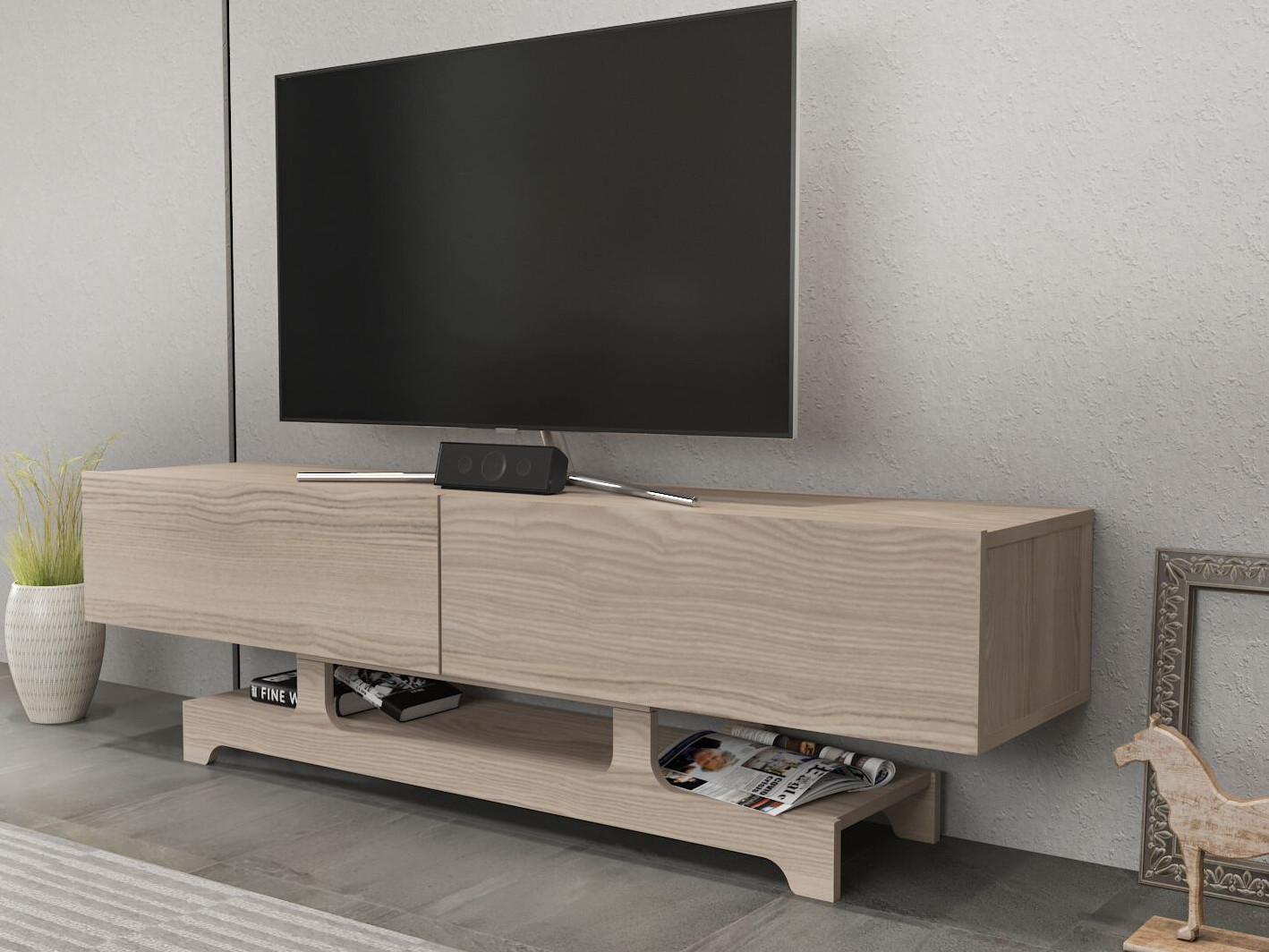 TV komoda Asheboro 216 (Svetlo drvo)