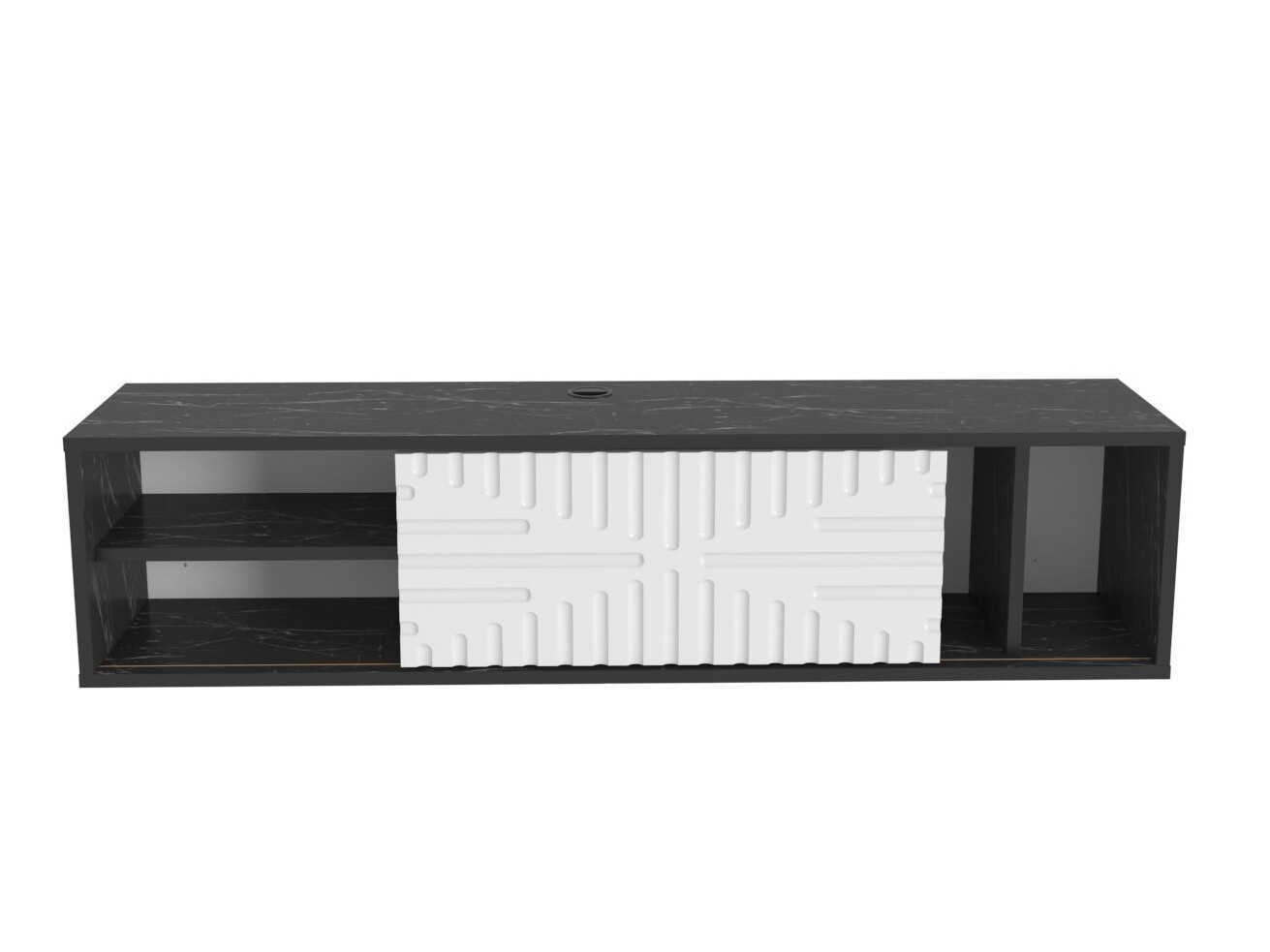 TV komoda Asheboro 217 (Belo + Crni mermer)