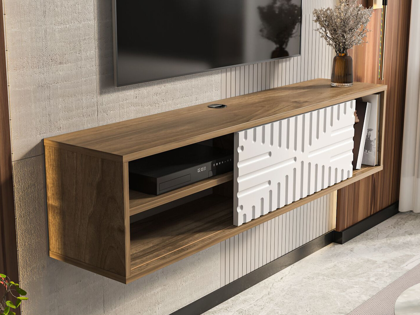 TV komoda Asheboro 217 (Belo + Orah)
