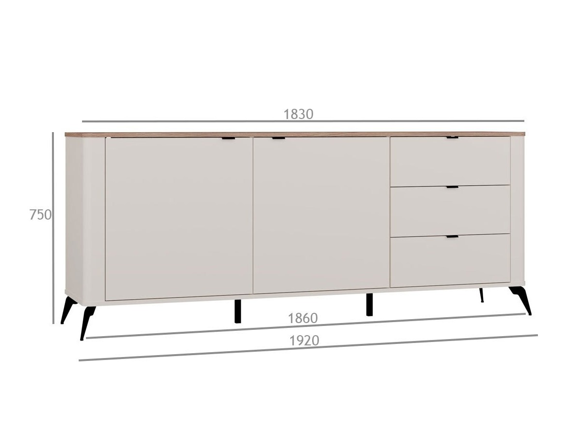 Komoda Soavie 106 (Kašmir + Hrast)