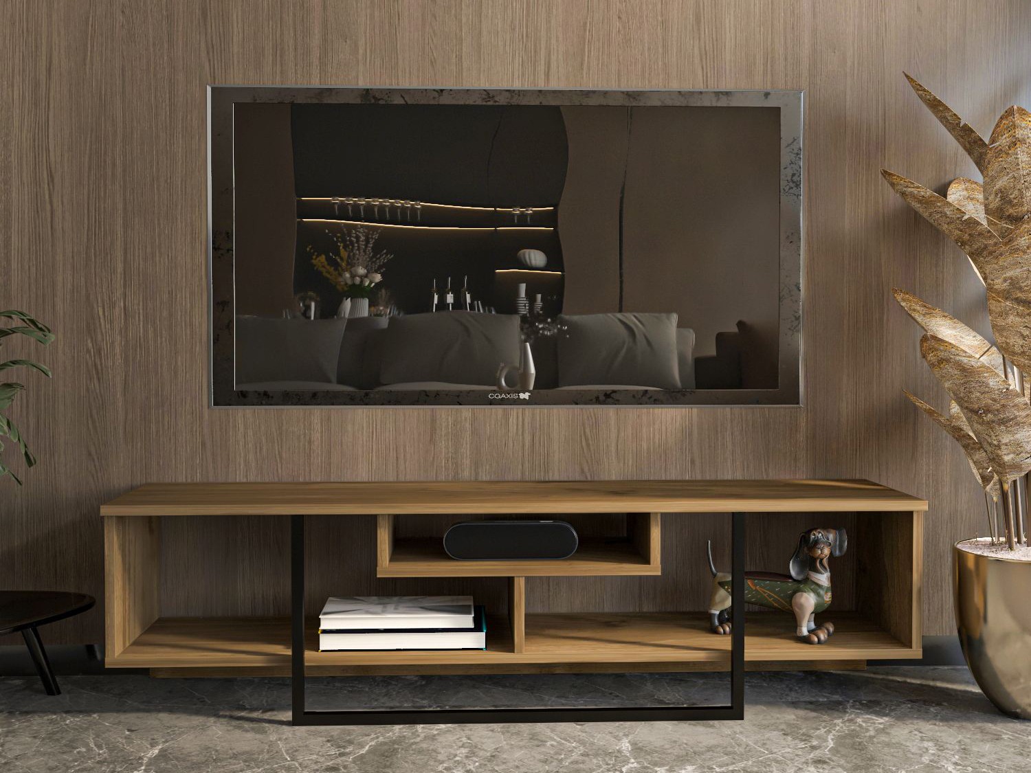 TV komoda Kailua 245 (Orah + Crno)