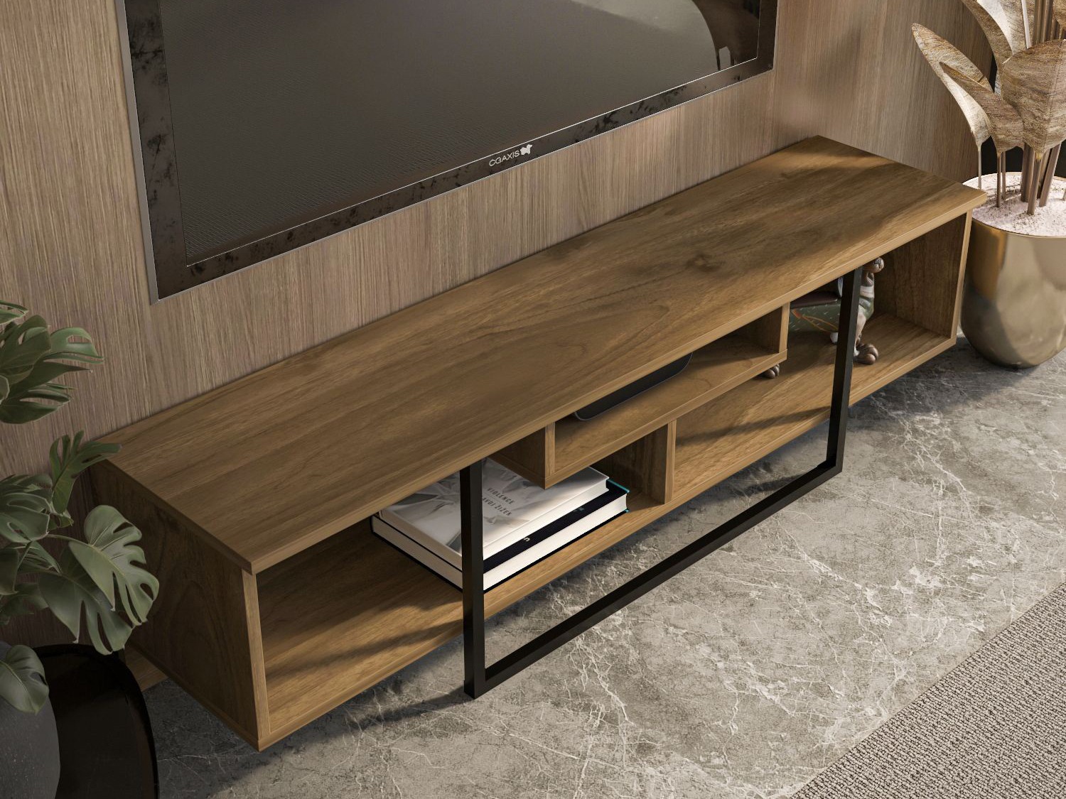 TV komoda Kailua 245 (Orah + Crno)