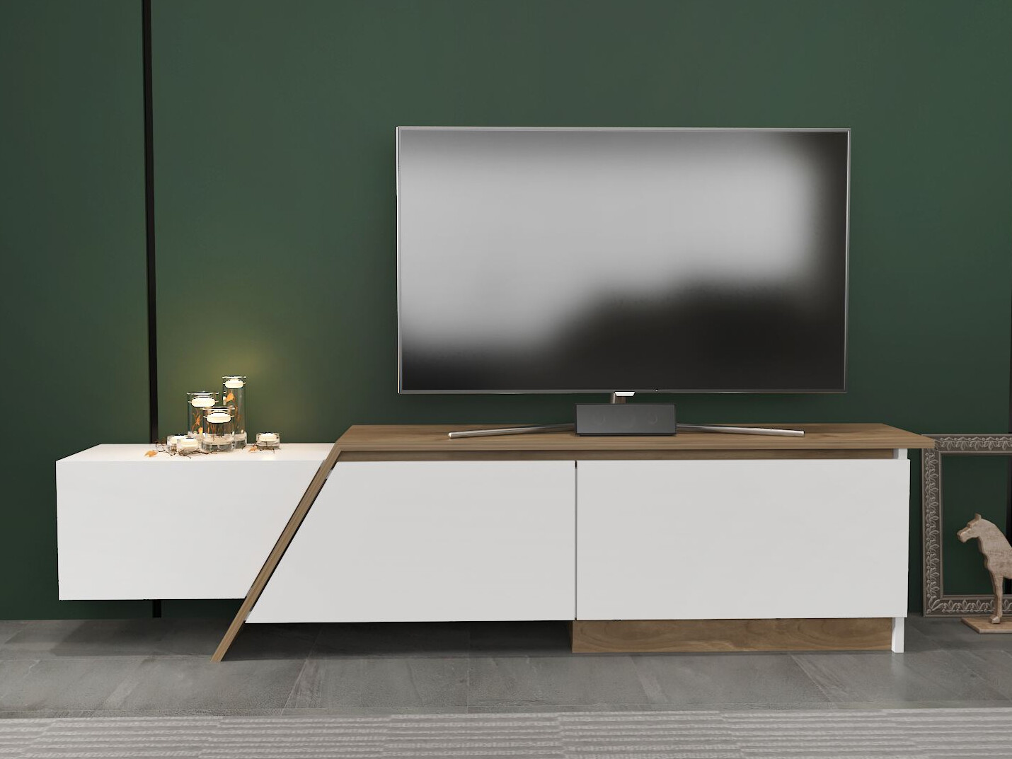 TV komoda Asheboro 219 (Belo + Orah)