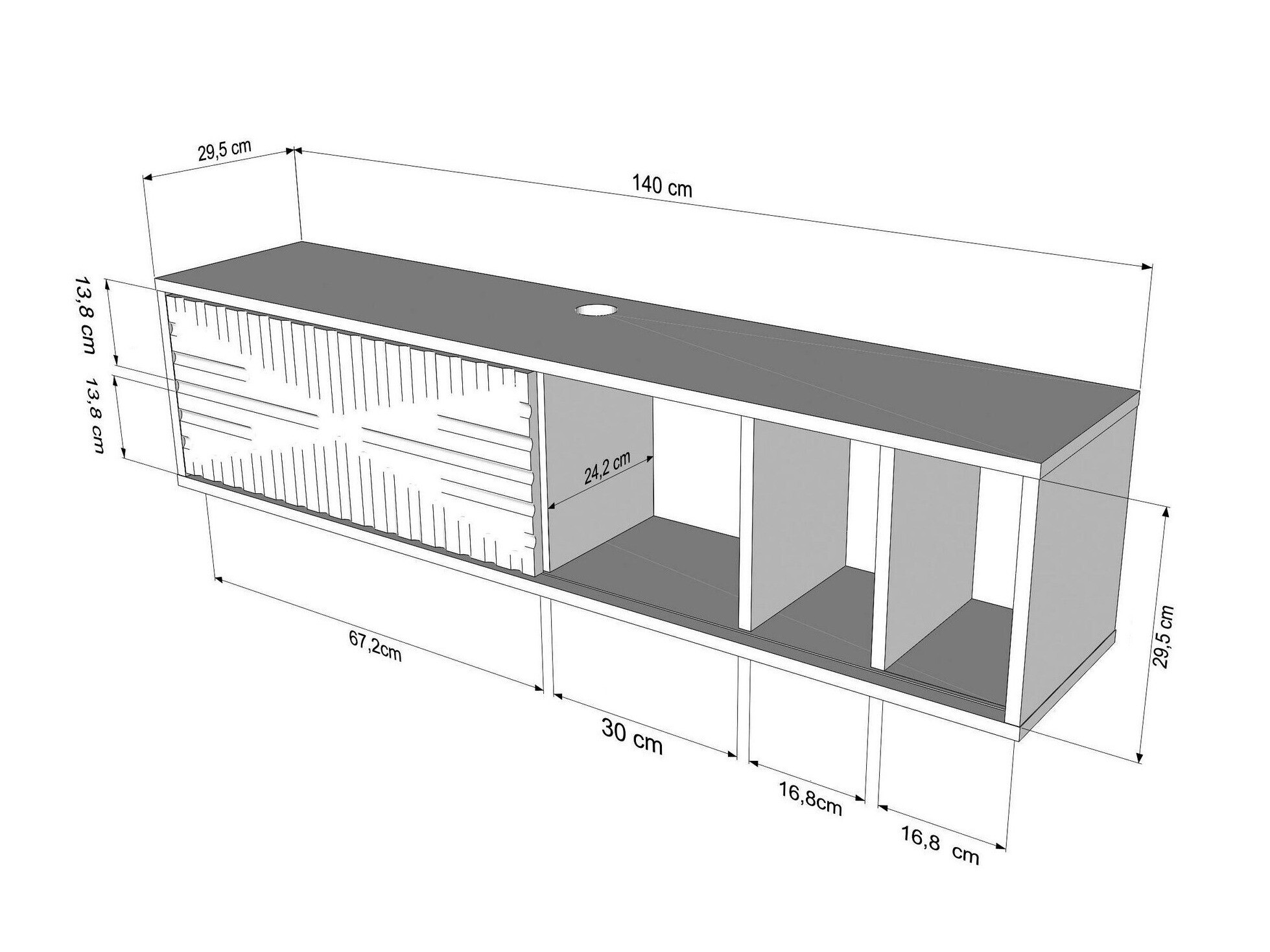 TV komoda Asheboro 217 (Belo + Antracit)