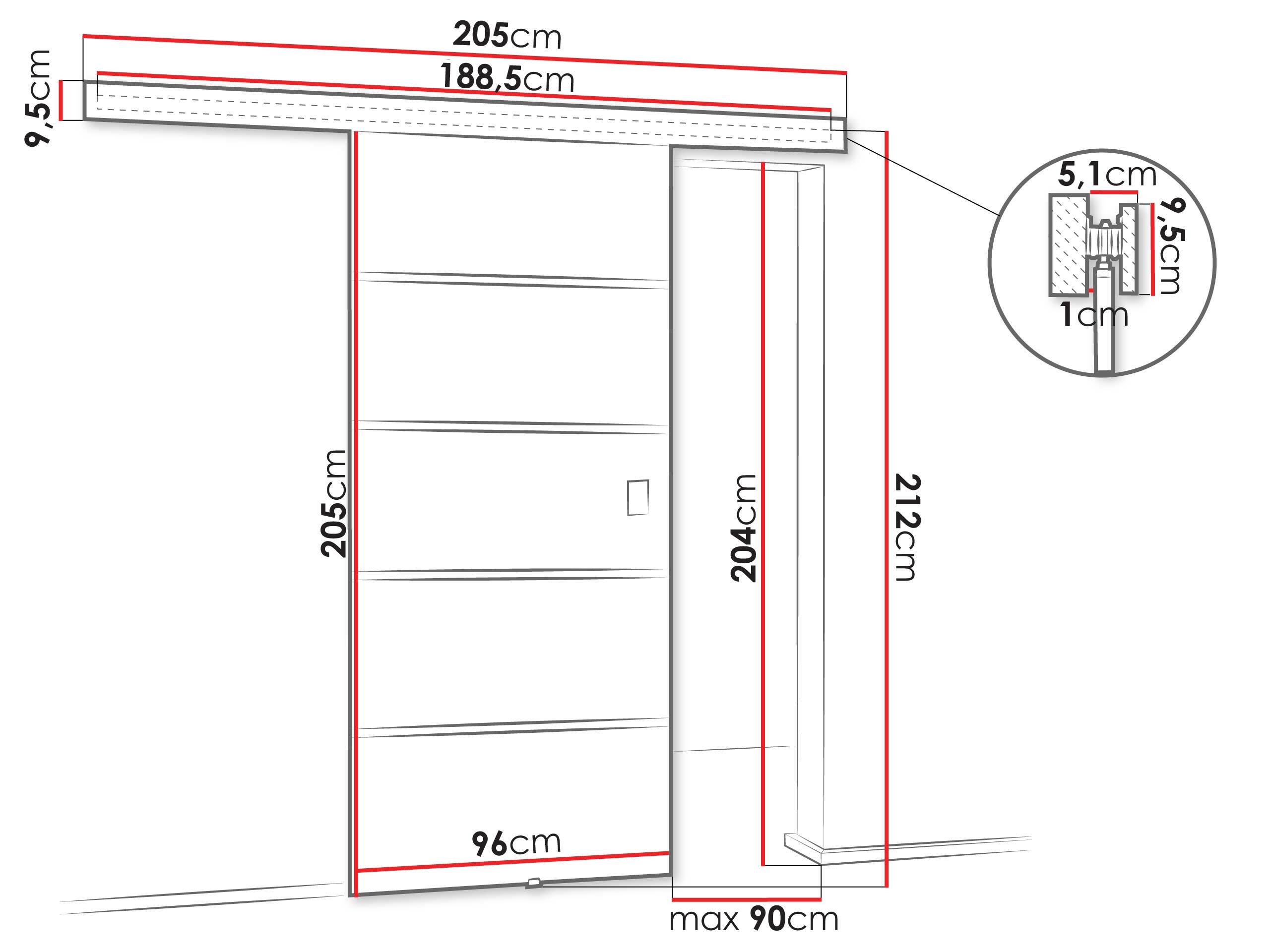 Klizna vrata Dover 172 (Tamni pepeo)