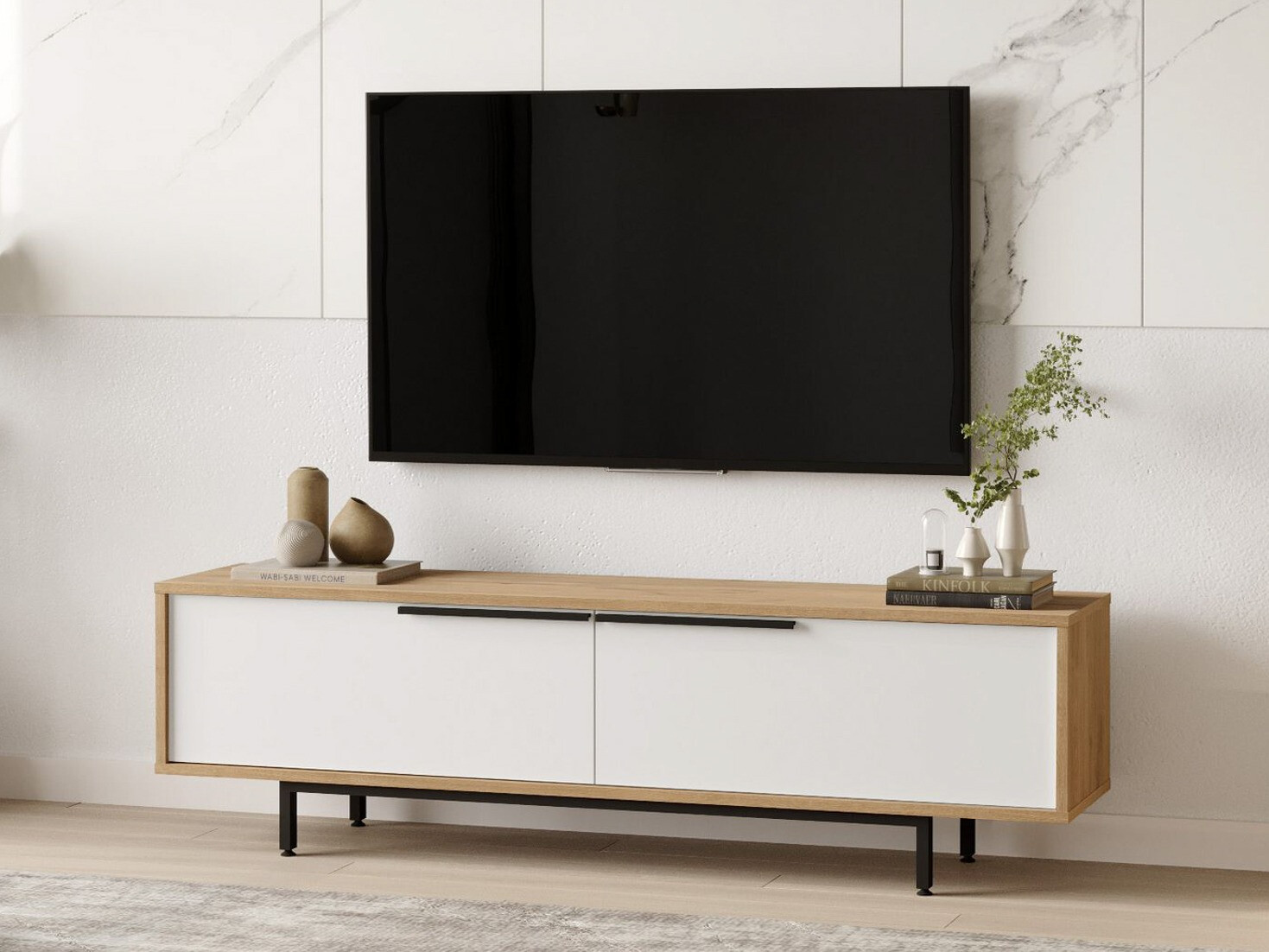 TV komoda Fertore 101 (Hrast + Belo)