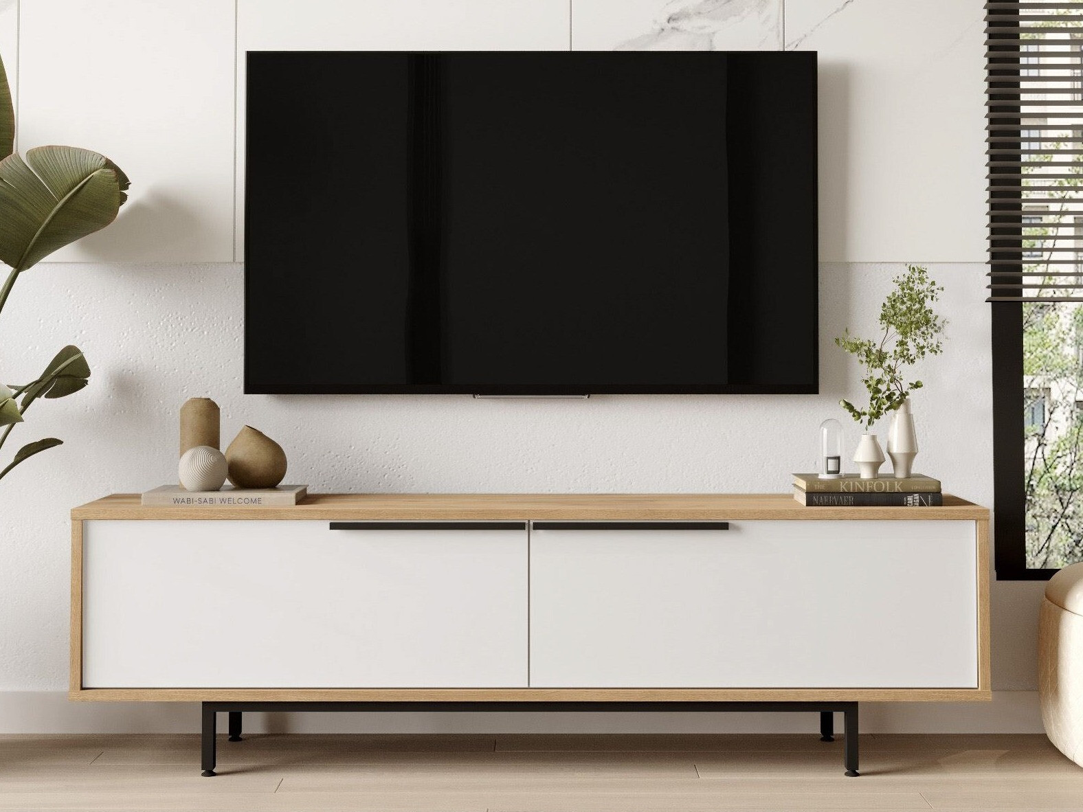TV komoda Fertore 101 (Hrast + Belo)