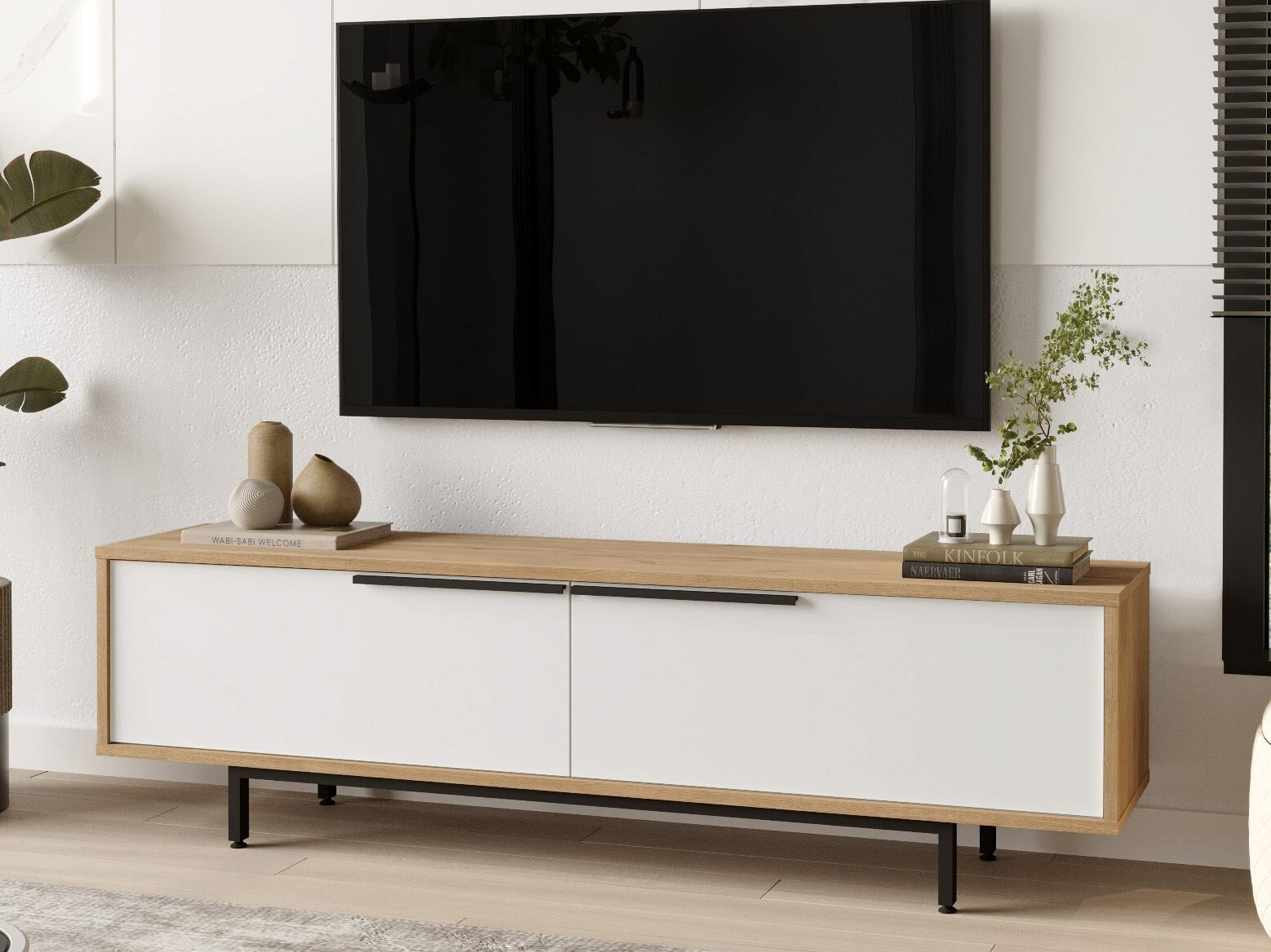 TV komoda Fertore 101 (Hrast + Belo)