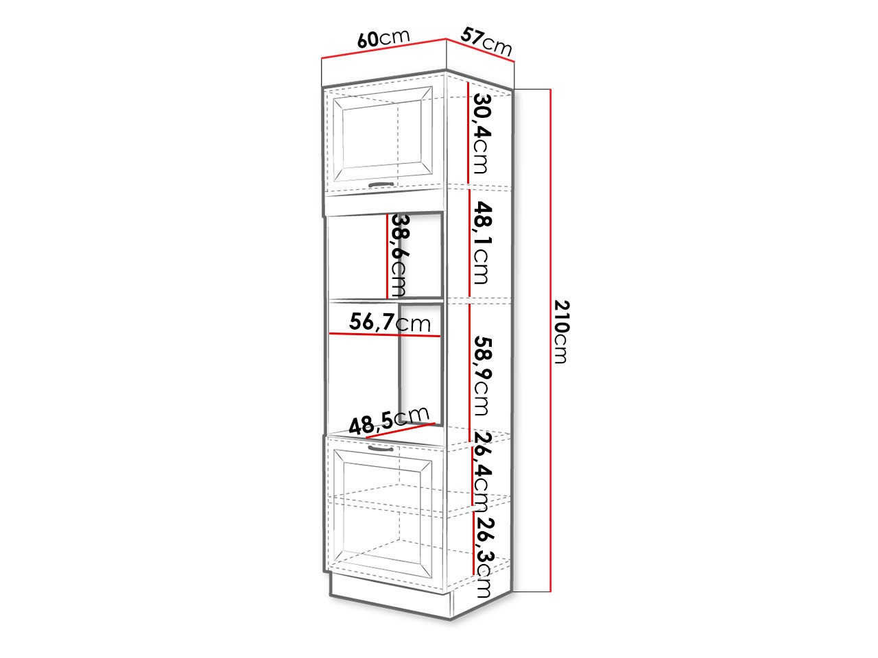 Modularni ormar za ugradne uređaje Retro Grey 116
