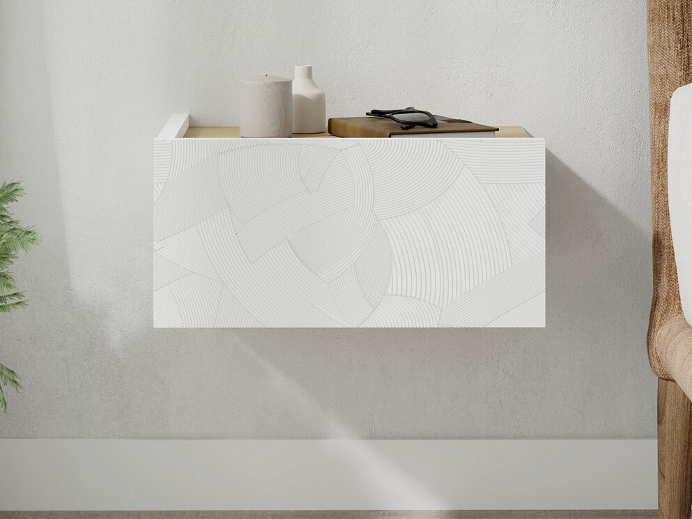 Noćni ormarić Kailua 2798 (Belo + Hrast)