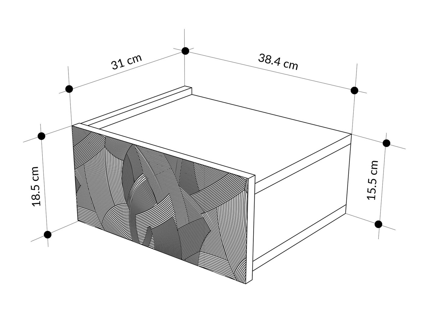 Noćni ormarić Kailua 2798 (Belo + Hrast)