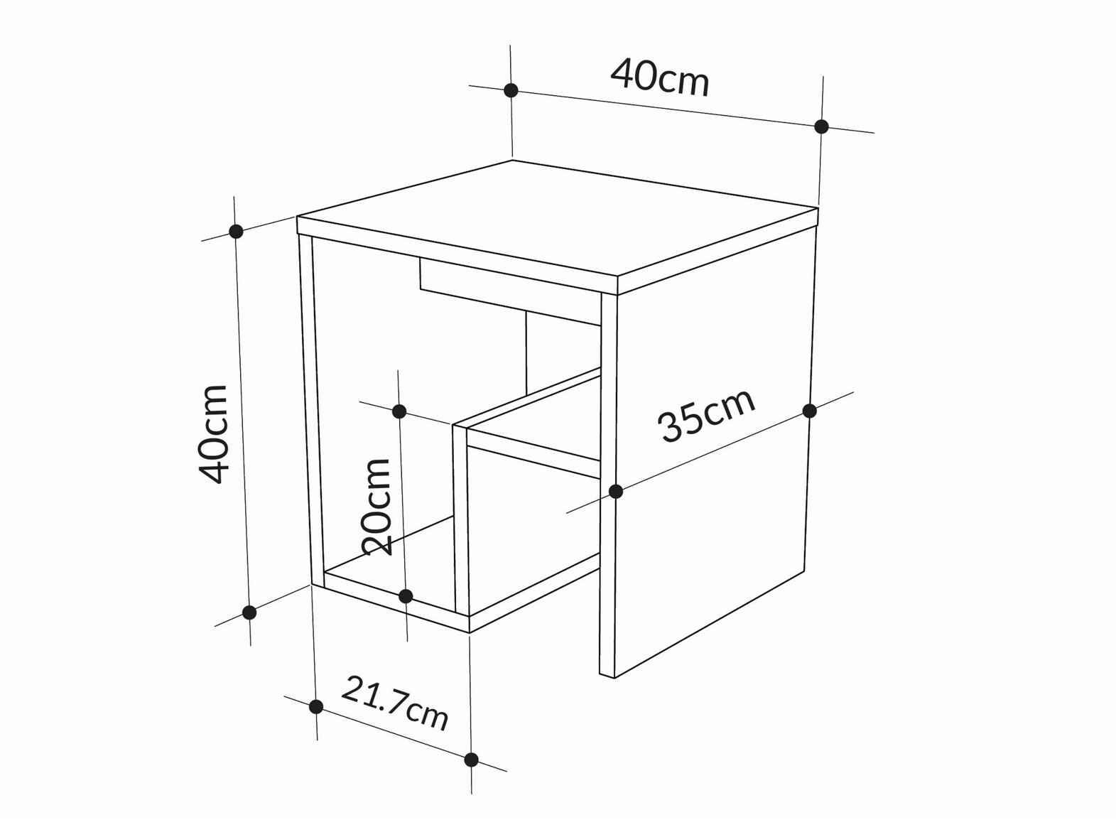 Pomoćni stočići Kailua 2807 (Hrast)