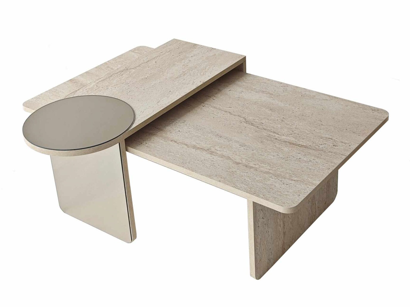 Set stočića za kafu Kailua 2822 (Svetli travertin)