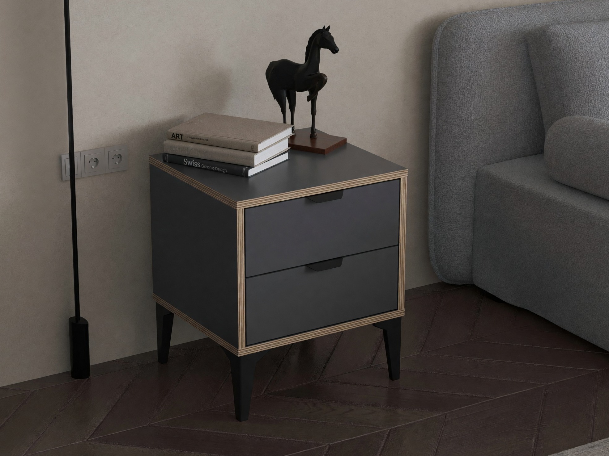 Noćni ormarić Elbtalu 100 (Antracit)