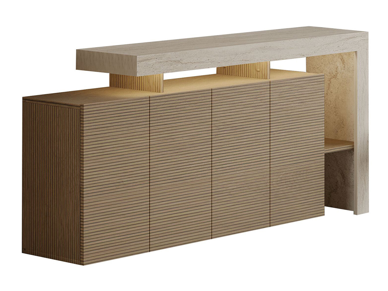 Ormarić Kailua 2825 (Hrast + Svetli travertin)