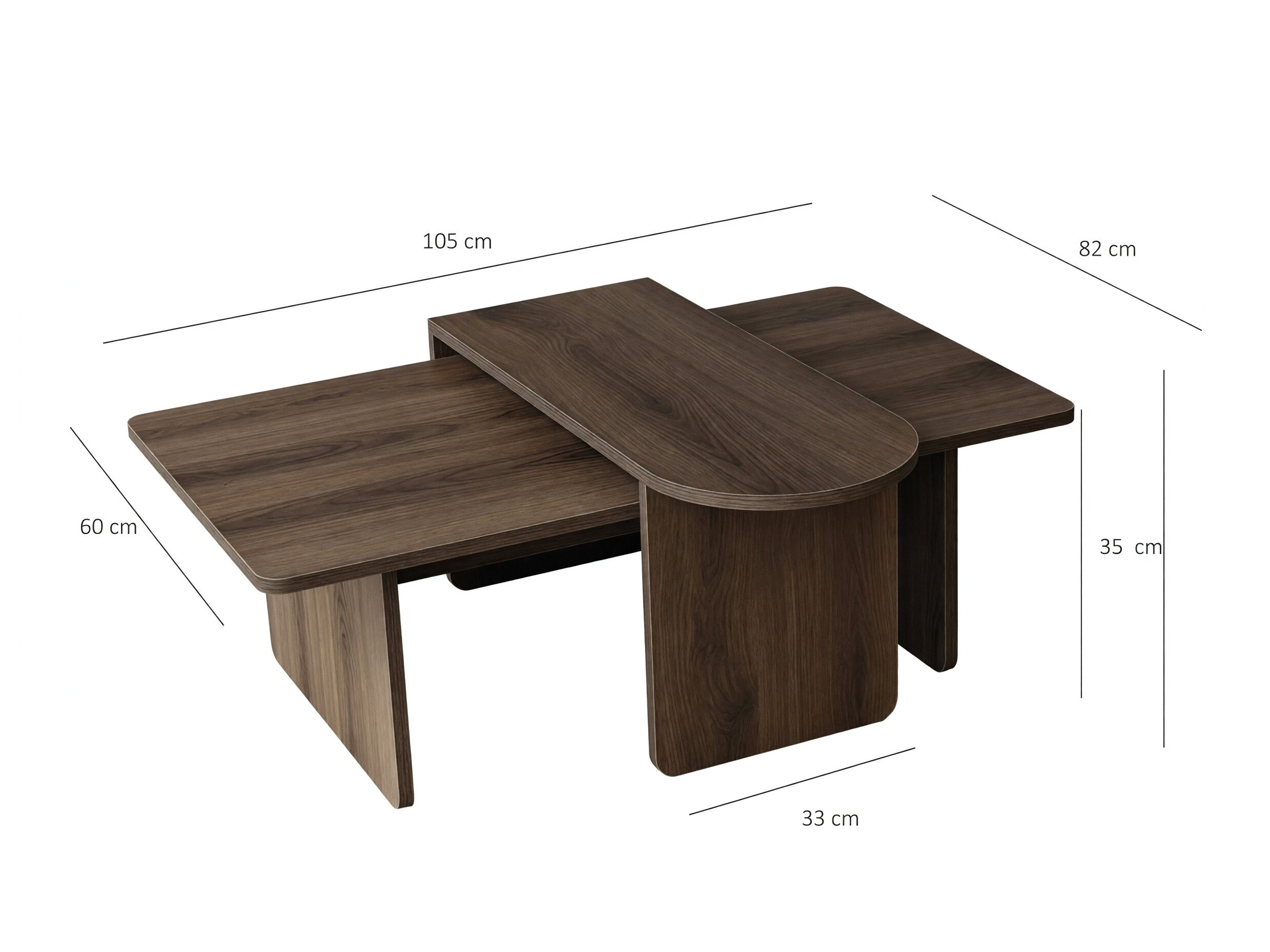 Set stočića za kafu Kailua 2824 (Orah)