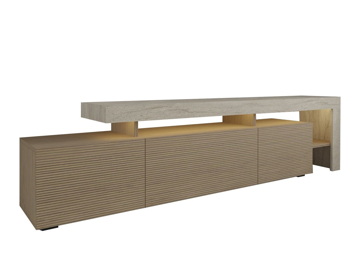 TV komoda Kailua 292 (Hrast + Svetli travertin)