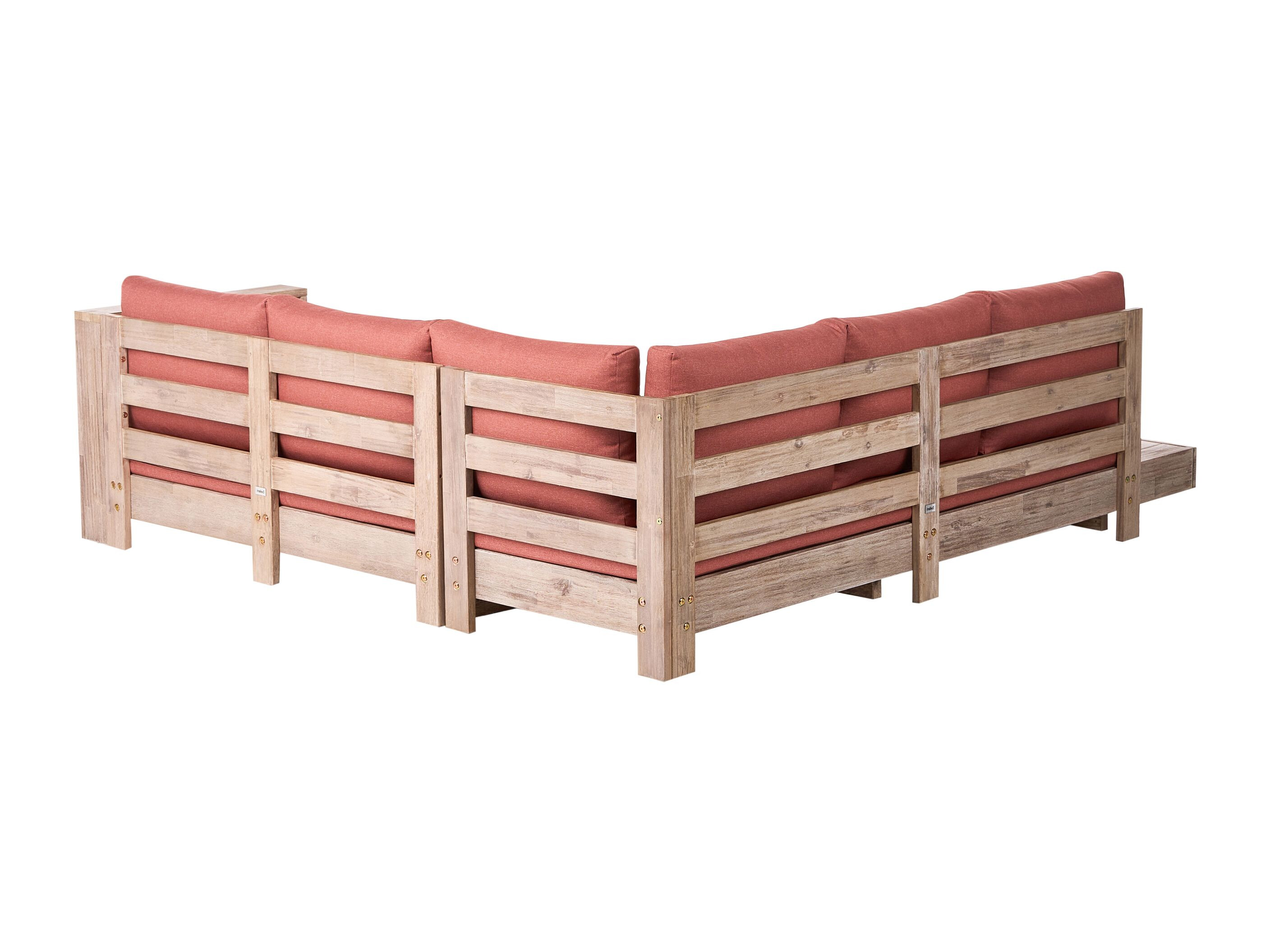 Baštenska sofa Berwyn 2548 (Crvena + Akacija)