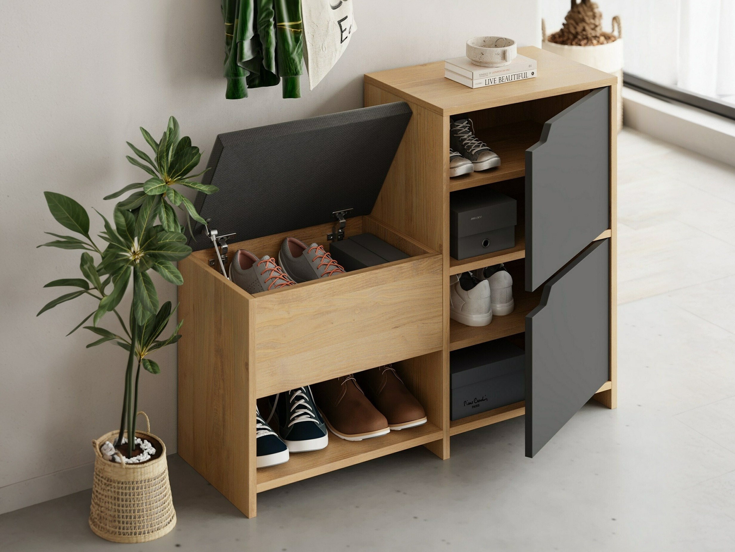 Cipelarnik Kailua 2150 (Antracit + Hrast)