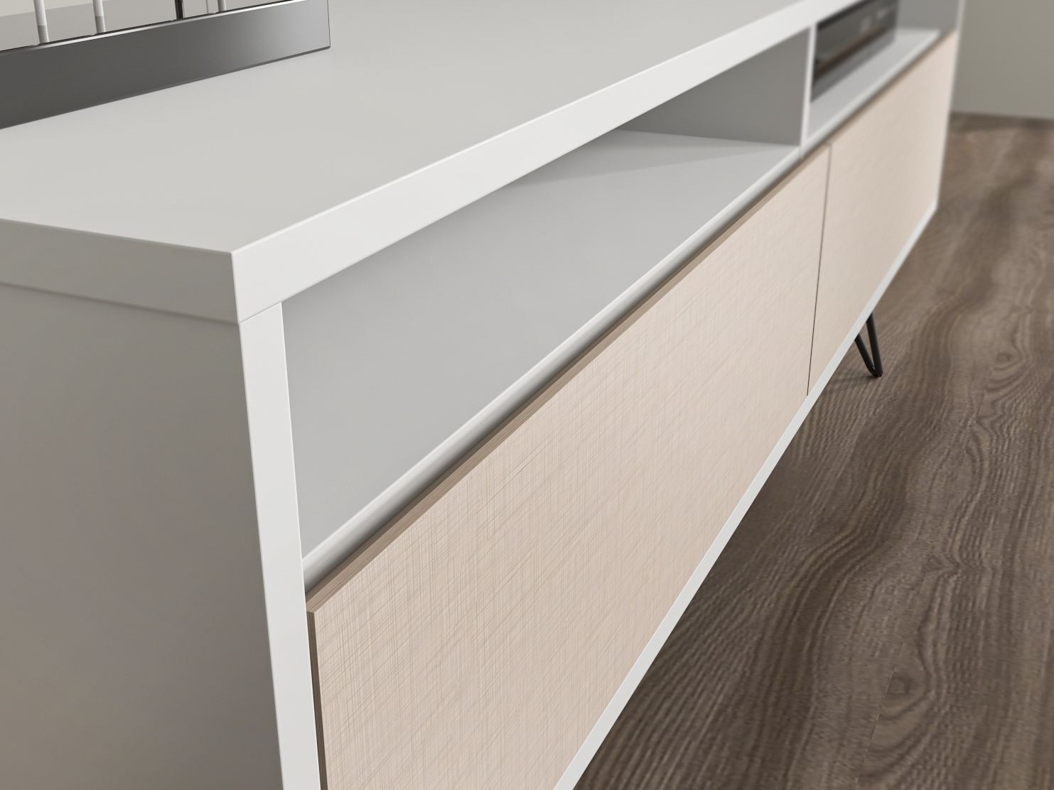TV komoda Asheboro 215 (Belo + Bež)