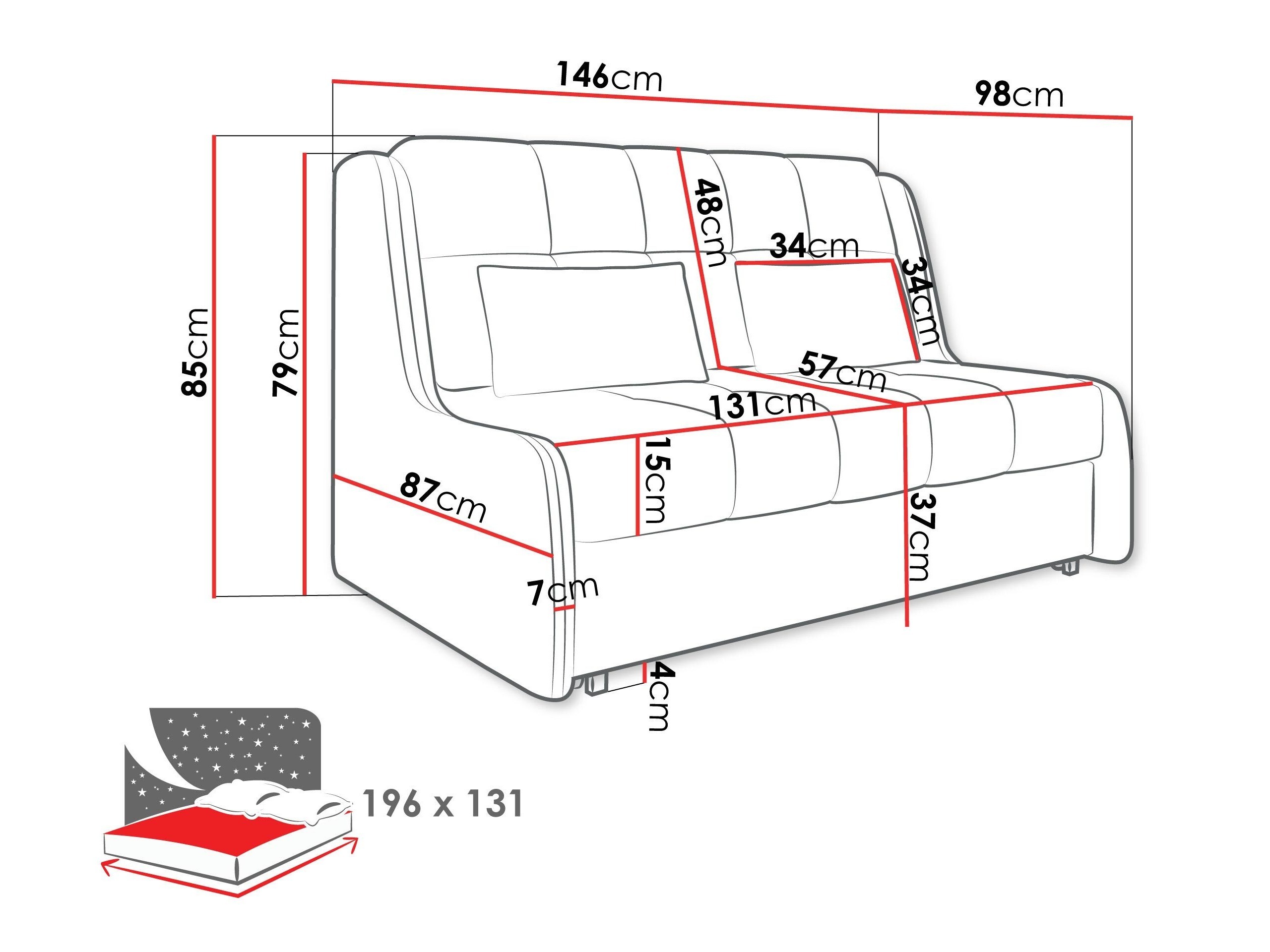 Sofa na razvlačenje Columbus 256 (Sereno 695)