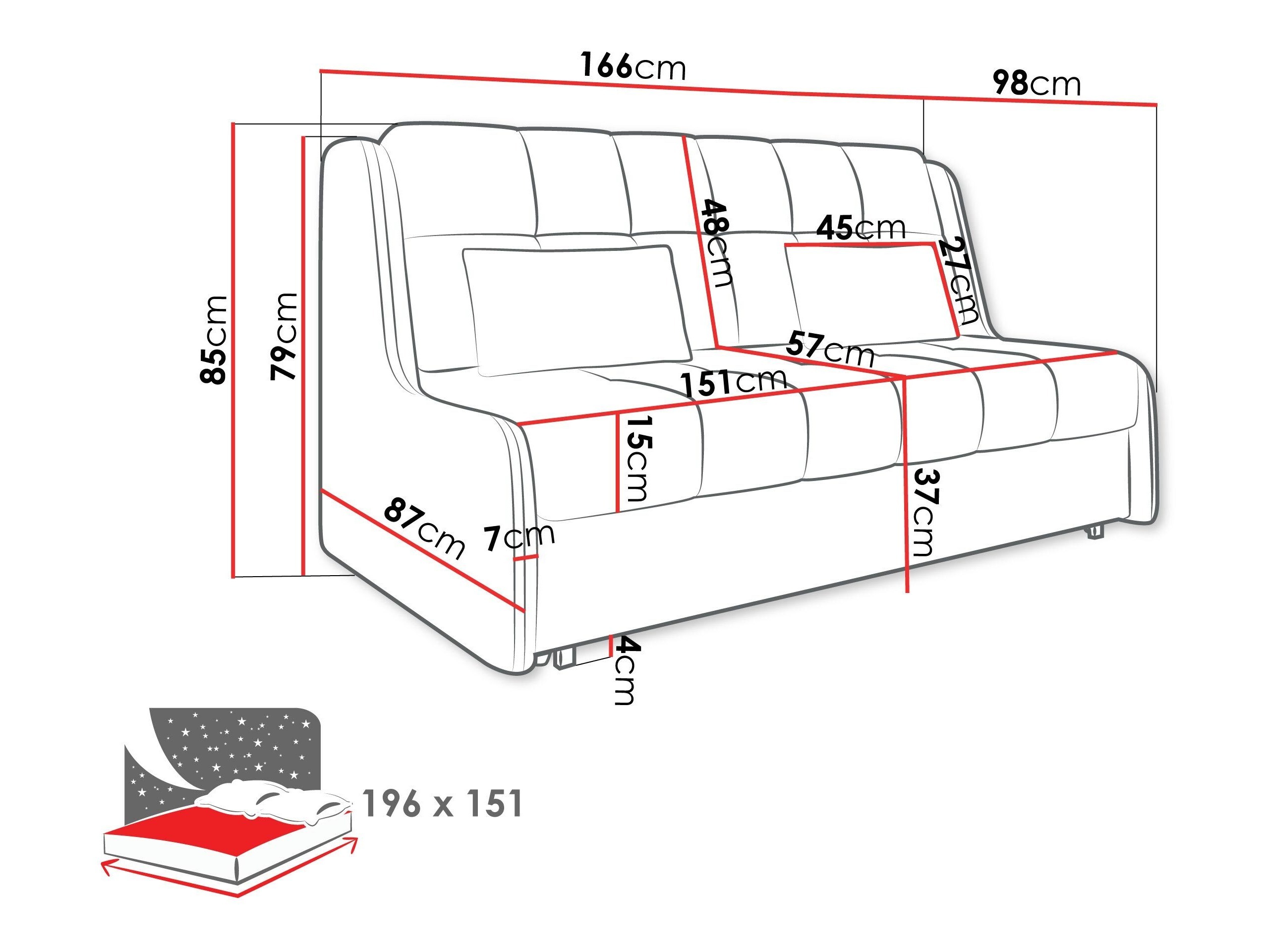 Sofa na razvlačenje Columbus 257 (Sereno 695)