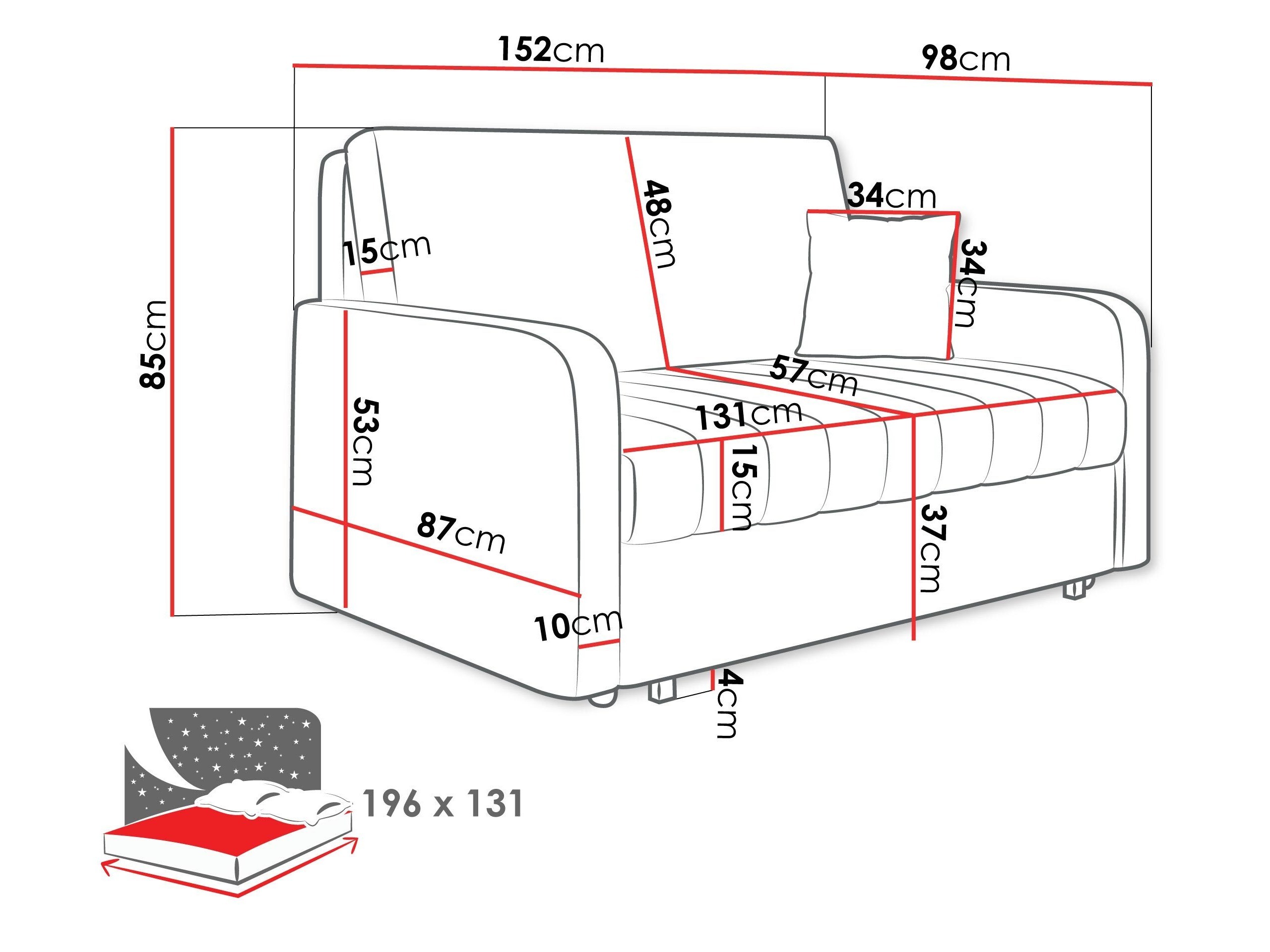 Sofa na razvlačenje Columbus 260 (Polo 891)
